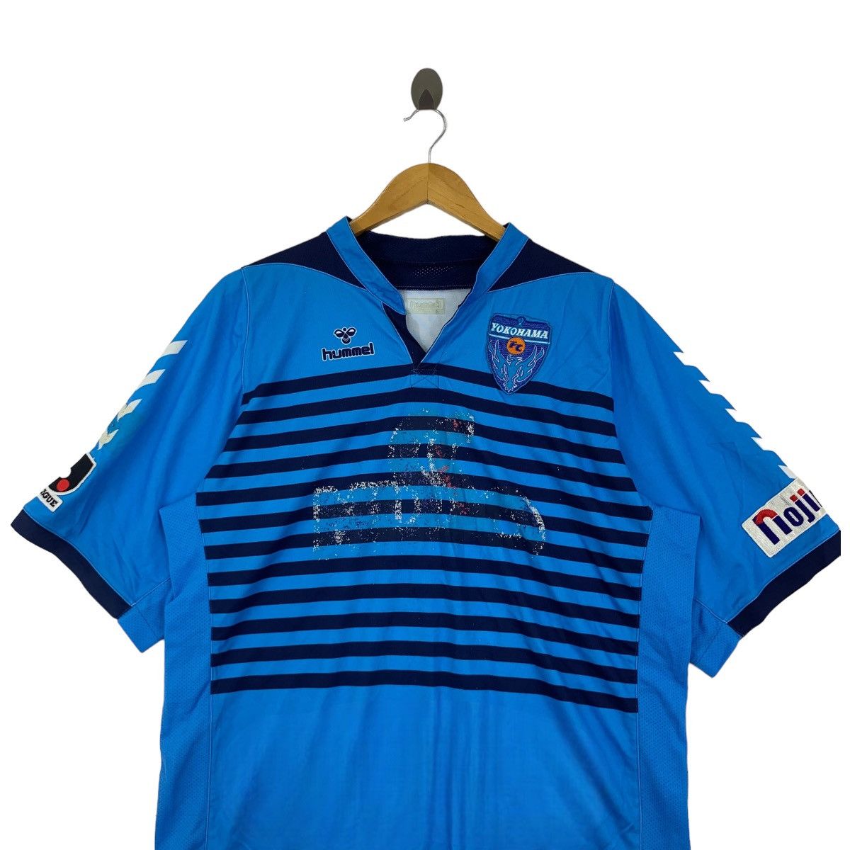 Hummel Vintage YOKOHAMA FC HUMMER Football Jersey Tee Shirt Size US XL / EU 56 / 4 - 2 Thumbnail