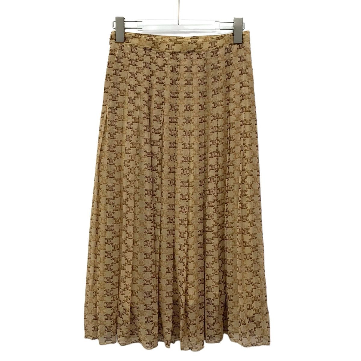 Celine Celine Brown logo Full Printed Mulberry Silk Skirt Size 25" / US 0 / IT 36 - 1 Thumbnail