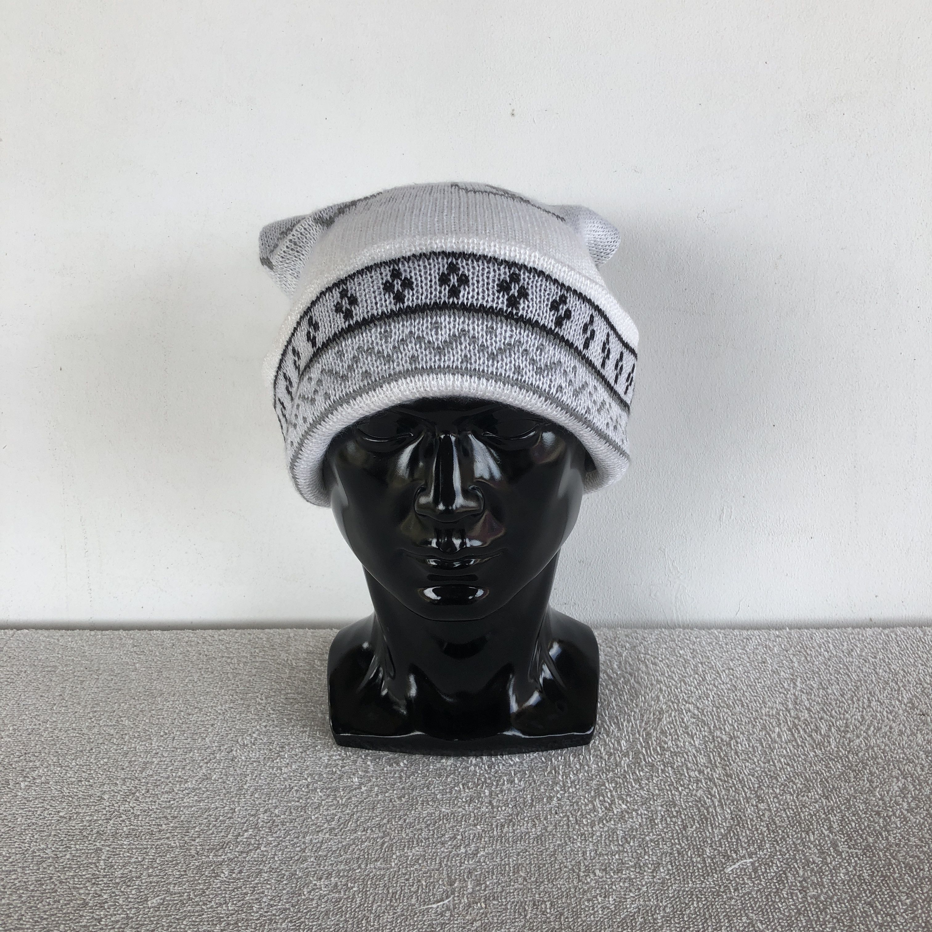 Japanese Brand Vintage 90s Ski Beanie Cable Knit Pom Pom Snow Caps Hats Size ONE SIZE - 2 Thumbnail