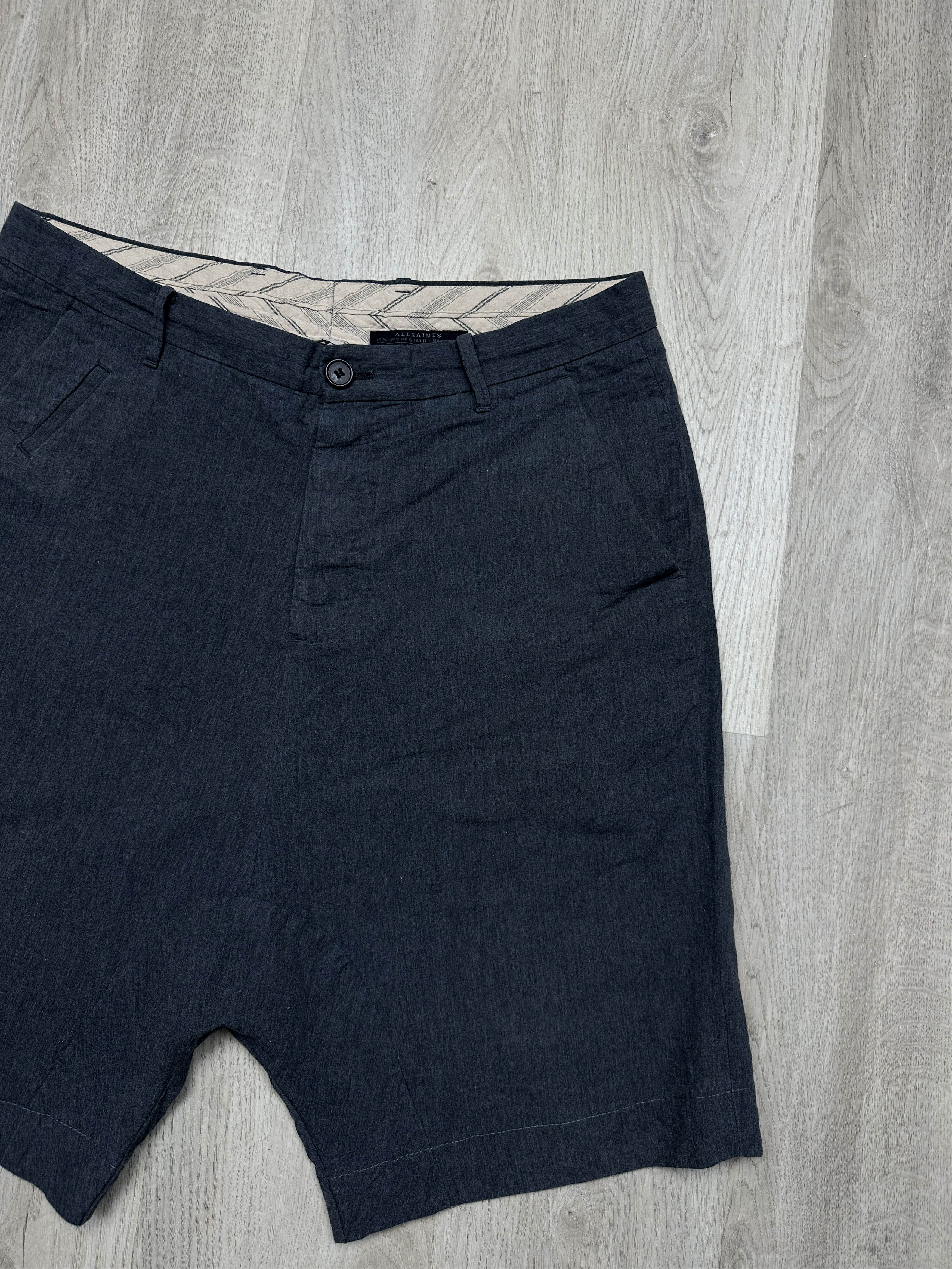 Allsaints Allsaints Ballast Mace Mens LINEN Baggy Shorts Size US 32 / EU 48 - 2 Thumbnail