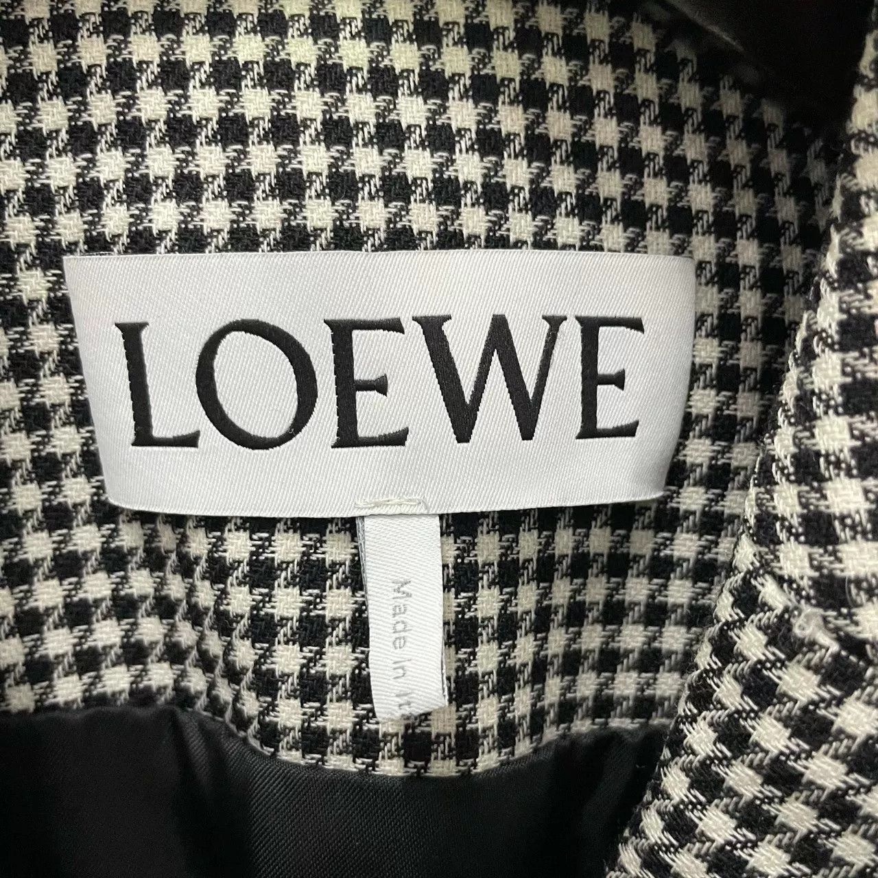 Loewe LOEWE Houndstooth Double-Breasted Coat Size US S / EU 44-46 / 1 - 3 Thumbnail