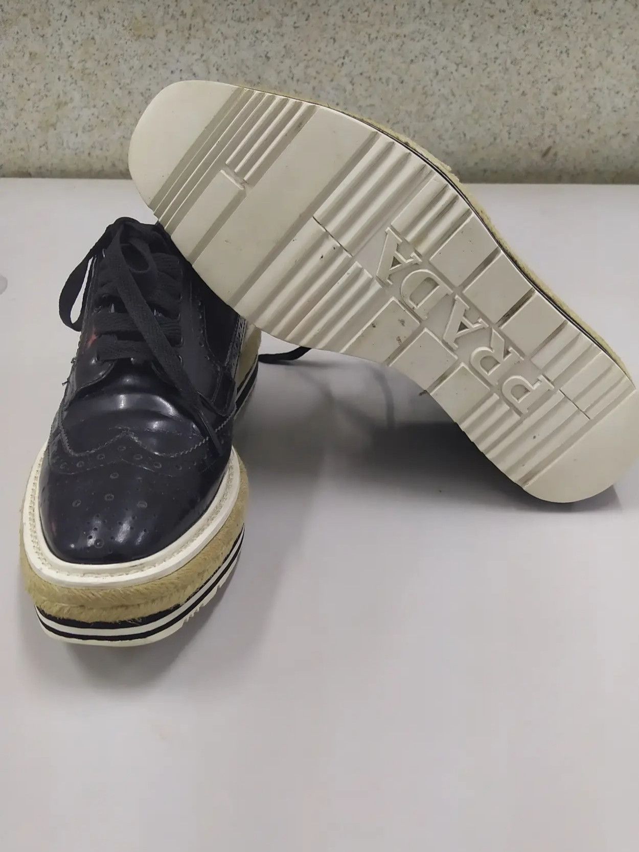 Prada Prada Black Brogue Leather vintage Size US 6 / IT 36 - 4 Thumbnail