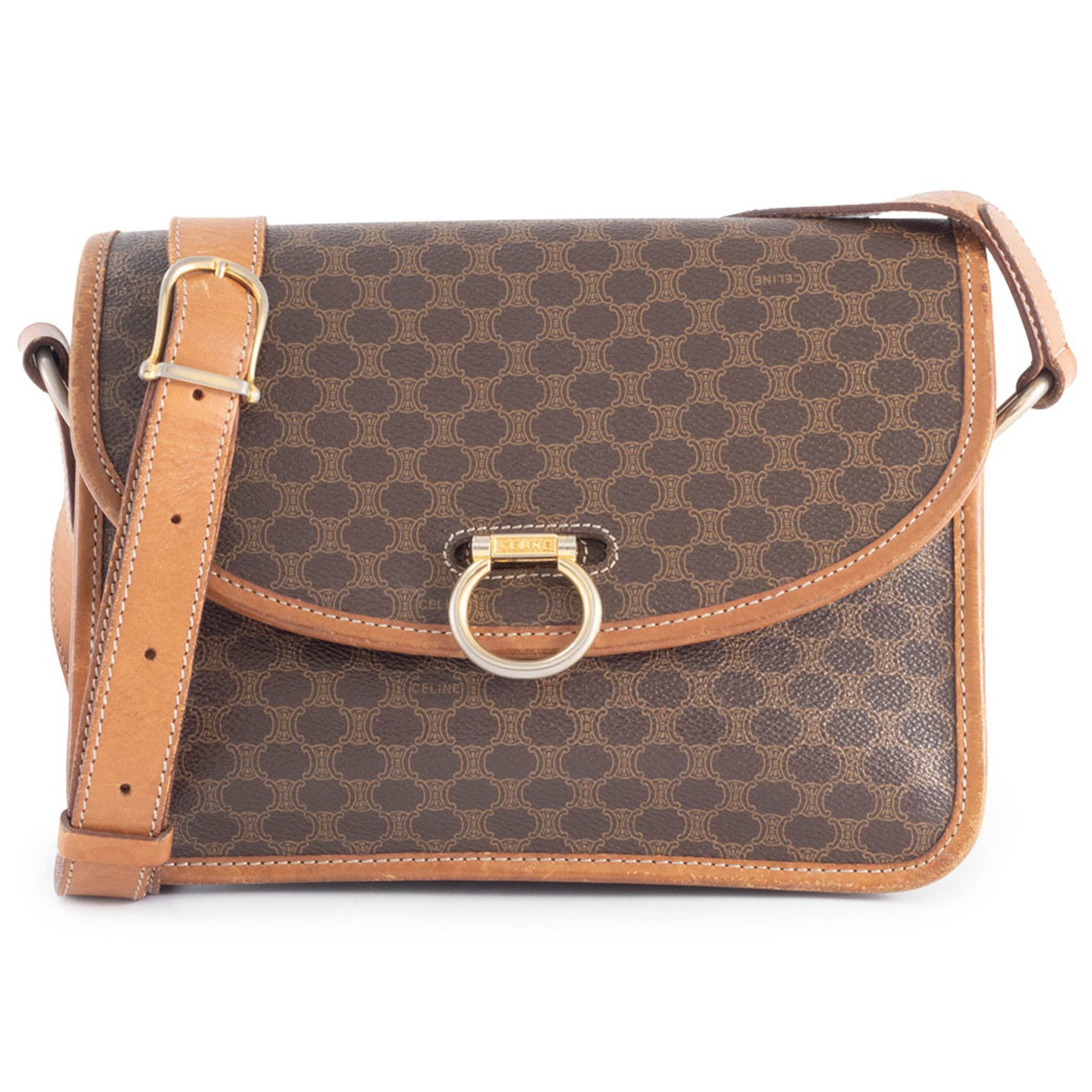 Celine Celine Macadam Flap Shoulder Bag M08, Brown PVC Leather, Women's, Old Style, Two-Compartment, CELINE Size ONE SIZE - 1 Thumbnail