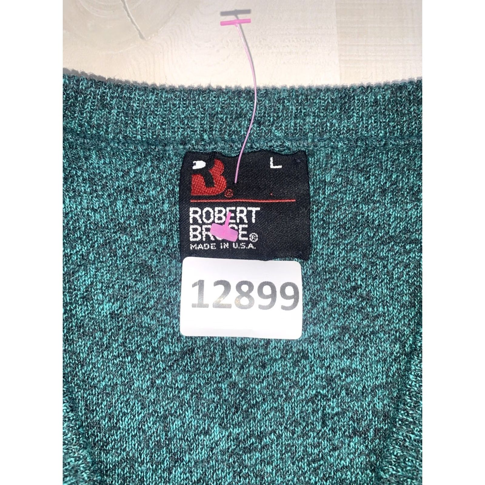 Vintage VINTAGE Robert Bruce 90s USA 100% Orlon Acrylic V-Neck Knit Sweater L Green Mens Pullover Size US L / EU 52-54 / 3 - 2 Thumbnail
