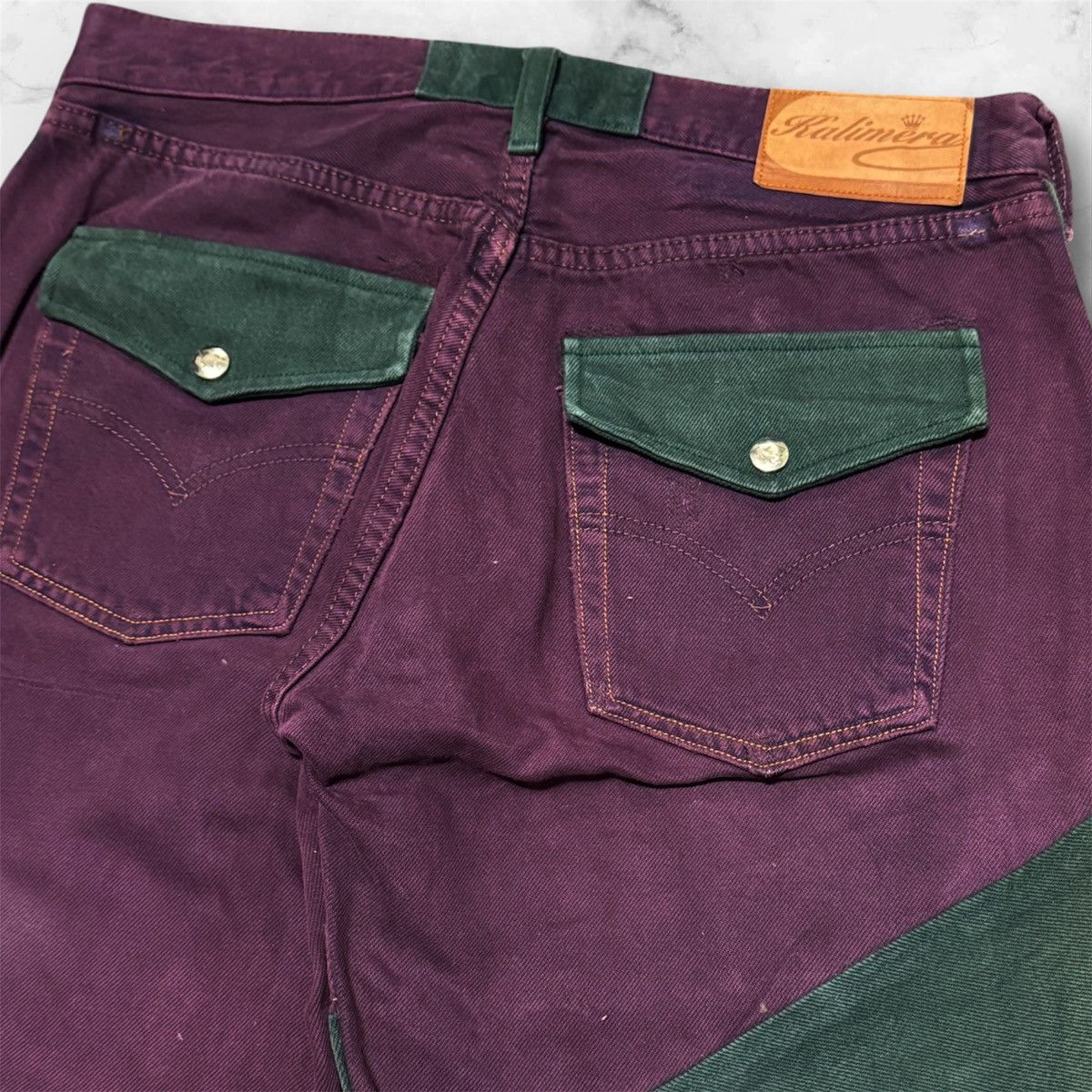 Levi's × Vintage Vintage 90s Levis Rebuild by Kalimera patchwork denim jeans Size US 31 - 13 Thumbnail