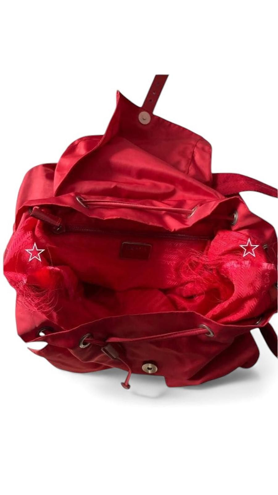 Prada Prada - Red Nylon Backpack Buckle Pockets Size ONE SIZE - 8 Thumbnail