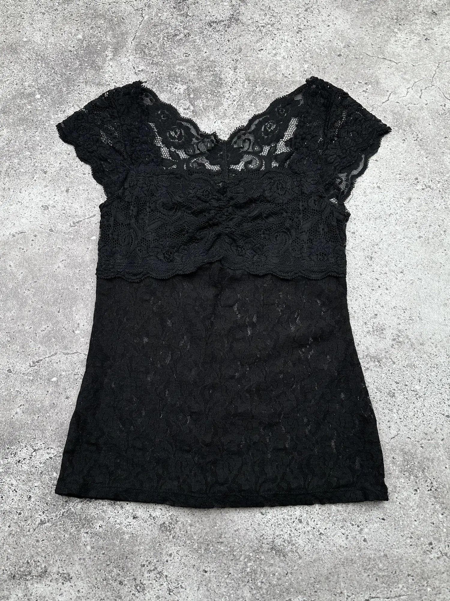 Vintage Vintage Lace Mesh Tank Top C359(V212)(E8) Size S / US 4 / IT 40 - 1 Thumbnail
