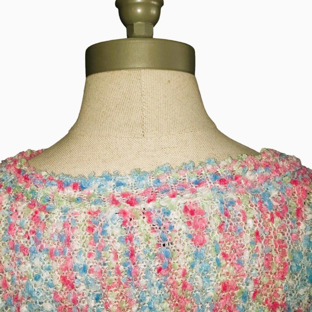 Designer CT768 Ethyl Ladies Pink, Blue & White Long Sleeve Sweater Size L / US 10 / IT 46 - 4 Thumbnail