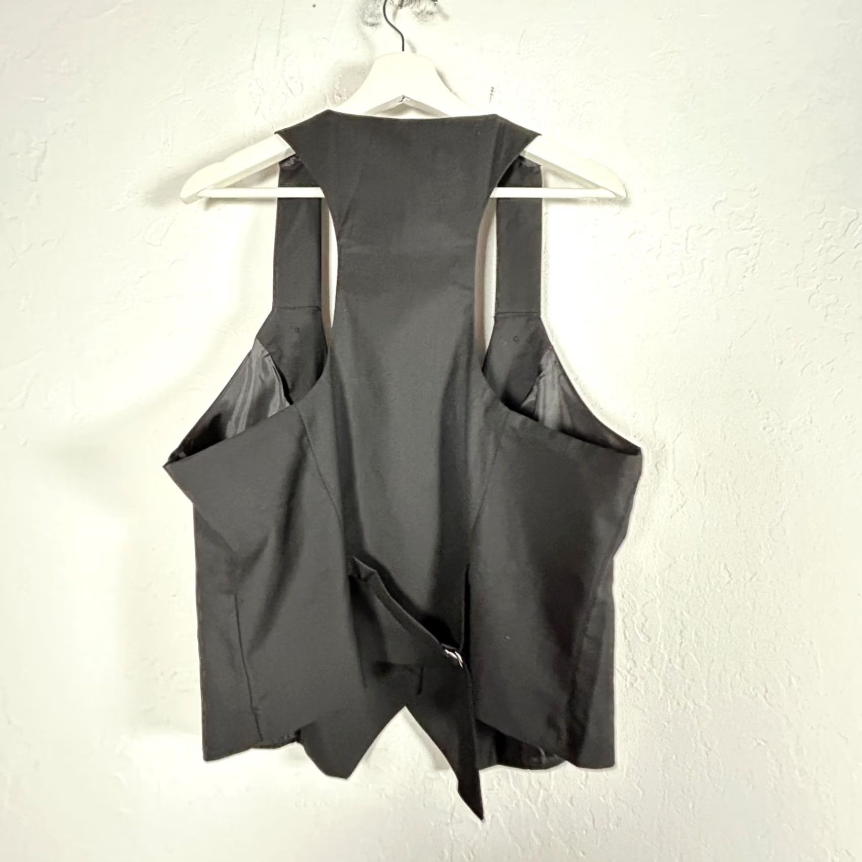 Vintage KANCY KOLE Womens Button Front Racerback Waistcoat Vest XL Black Pockets New Size XL / US 12-14 / IT 48-50 - 2 Thumbnail