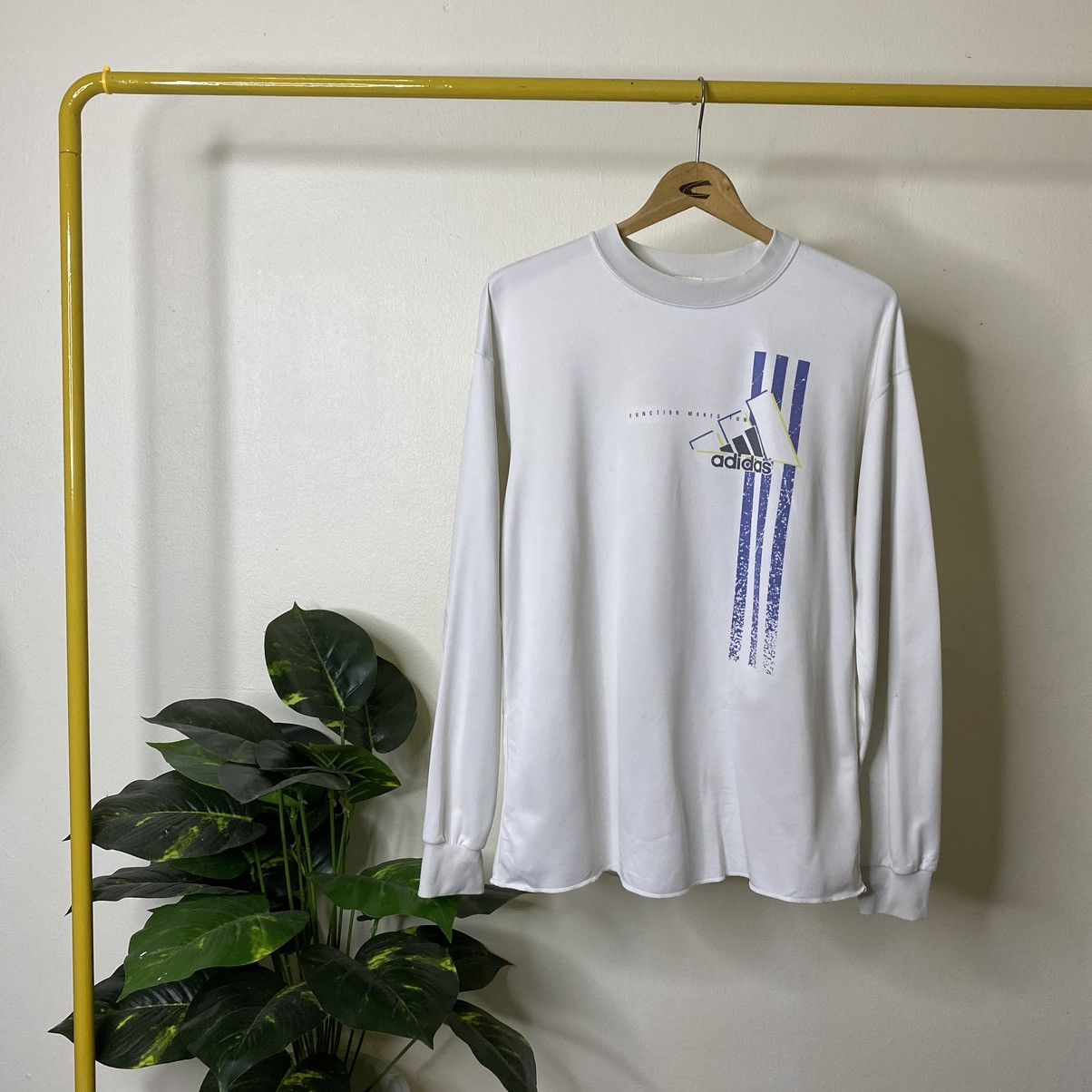 Adidas × Vintage Vintage 1990s Adidas Descente Function Makes Fun L/S Tee Size US M / EU 48-50 / 2 - 1 Thumbnail