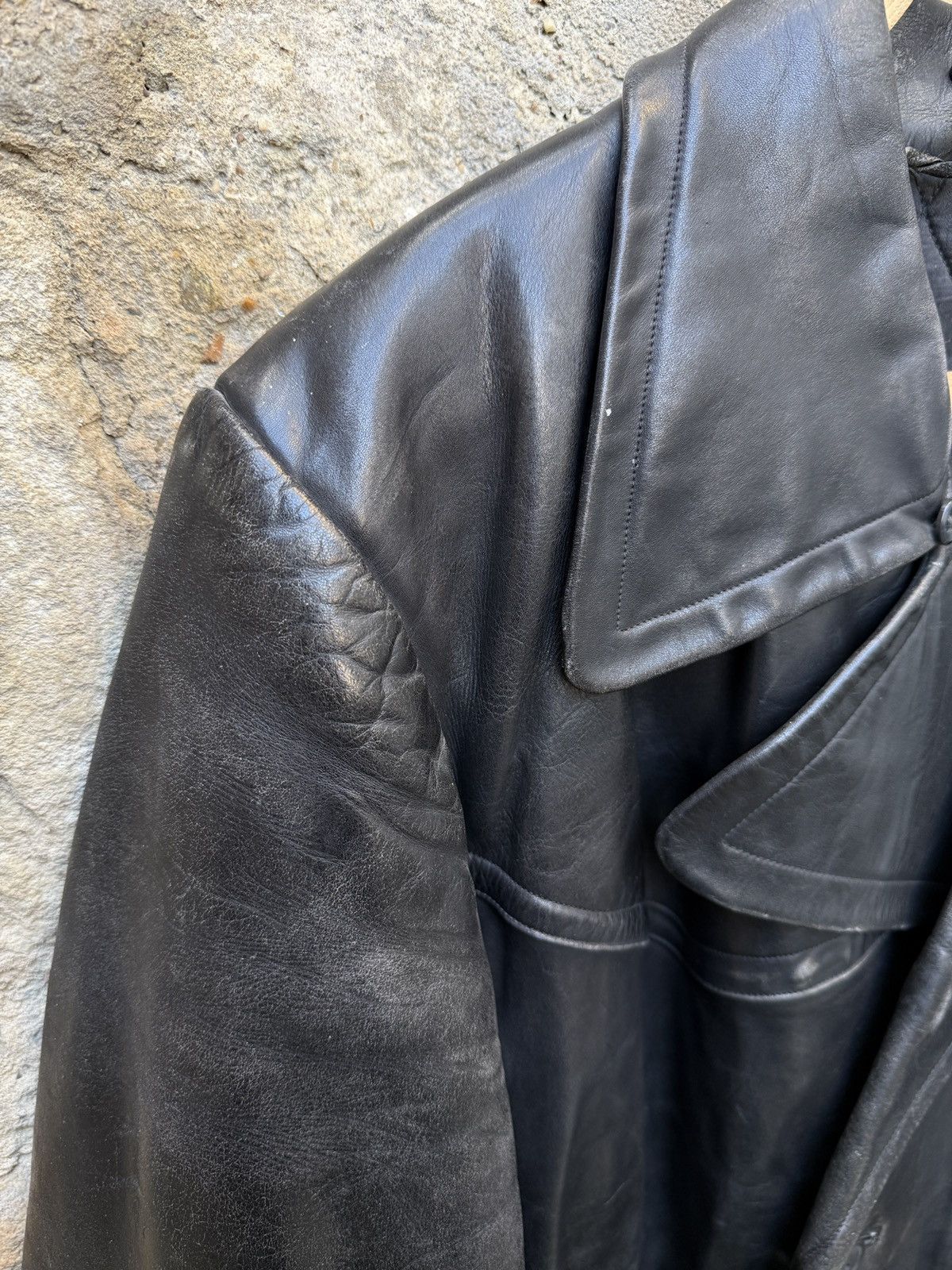 Vintage Retro Military WW2 German Luftwaffe Distressed Leather Coat Size US L / EU 52-54 / 3 - 7 Thumbnail
