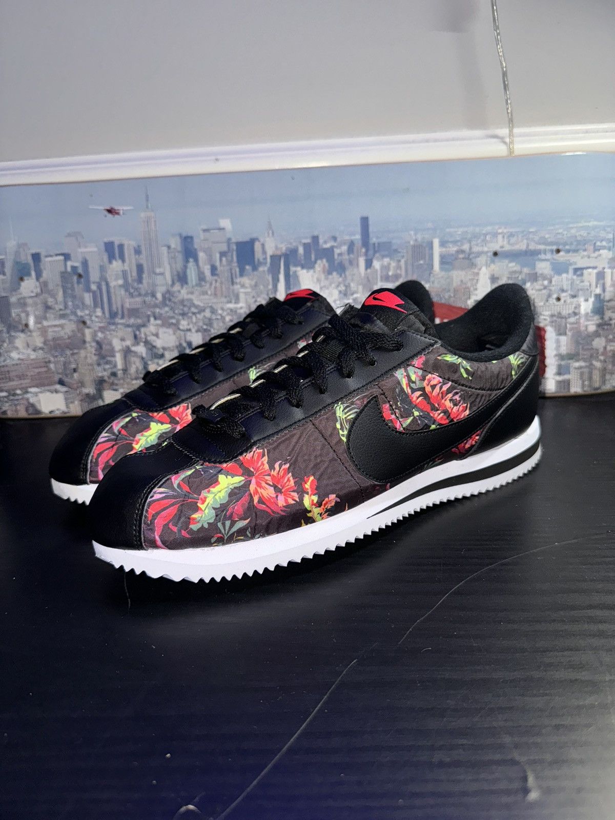 image of Nike Cortez Basic Floral Print Black 2018 Shoes, Men's (Size 12)