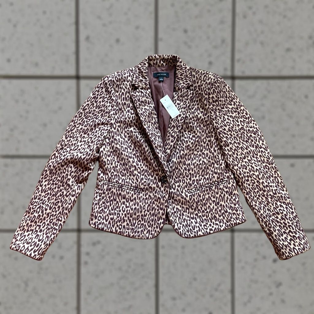 Ann Taylor Ann Taylor Blazer Womens Sz 2 Leopard Print Jacket One Button Office NWT Size XS / US 0-2 / IT 36-38 - 1 Thumbnail