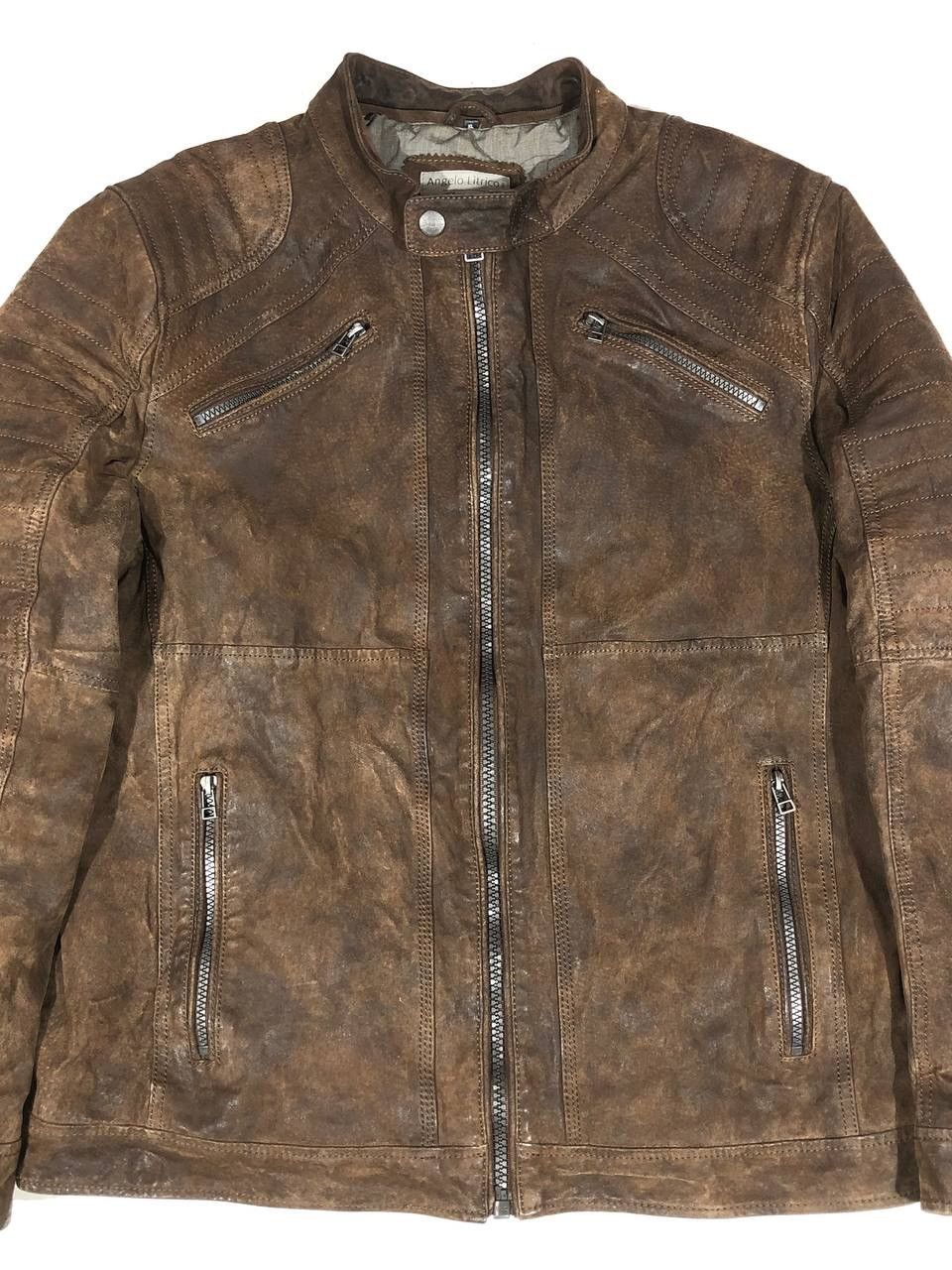 Angelo Litrico Angelo Litrico Racing Biker Leather Jacket Brown Size US L / EU 52-54 / 3 - 2 Thumbnail