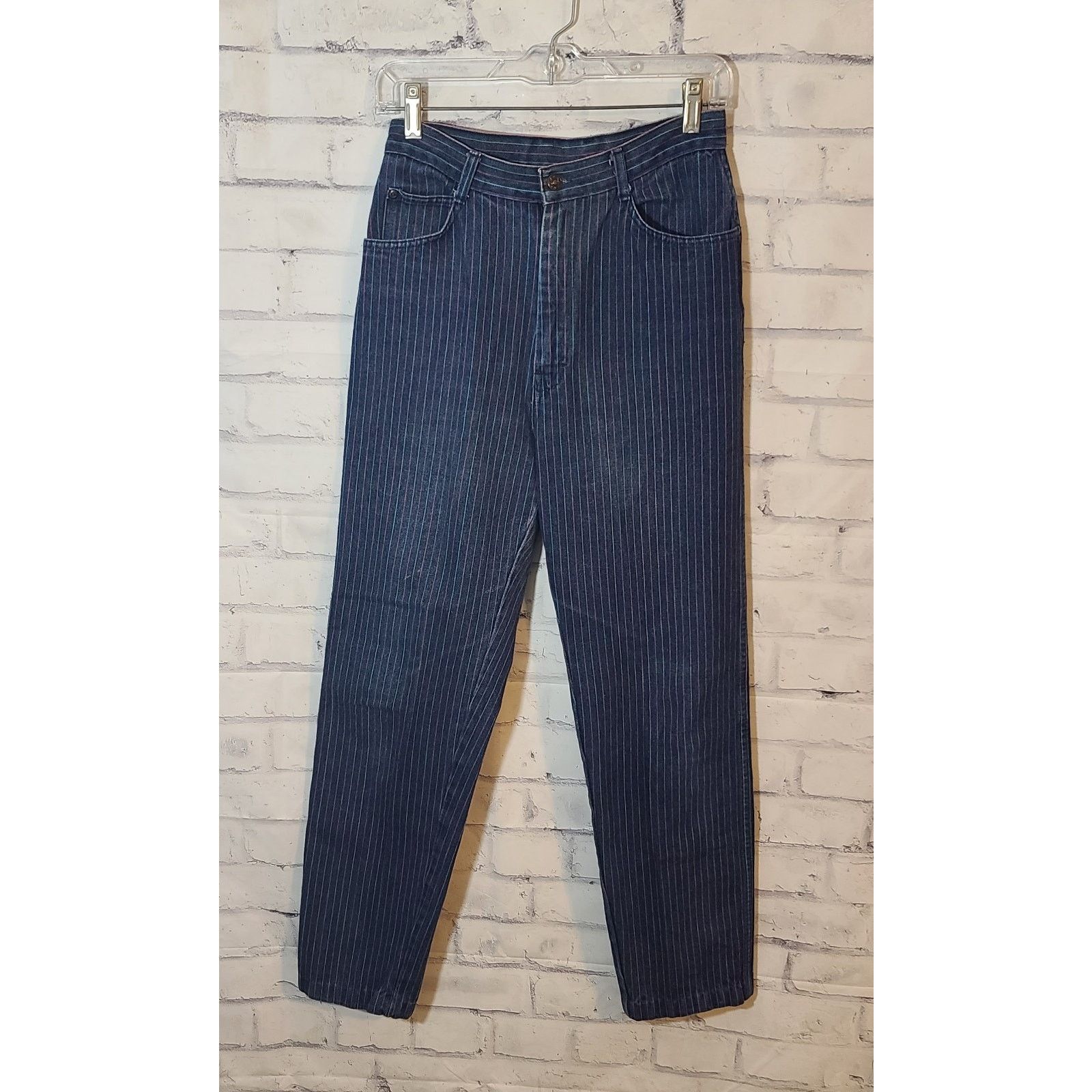 Other Vintage Liz Thomas Pinstripe Hi Rise Jeans Size 32" / US 10 / IT 46 - 1 Thumbnail