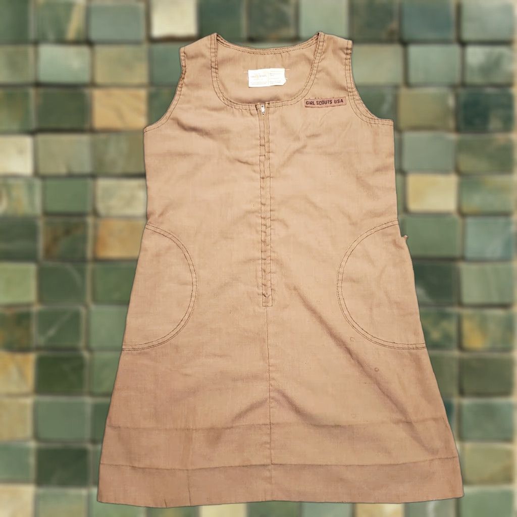 Vintage VINTAGE Girls Scouts Dress Womens 10 Brown Sleeveless Dacron Blend Official Shirt Tank Dress 90s Womens Size L / US 10 / IT 46 - 1 Thumbnail