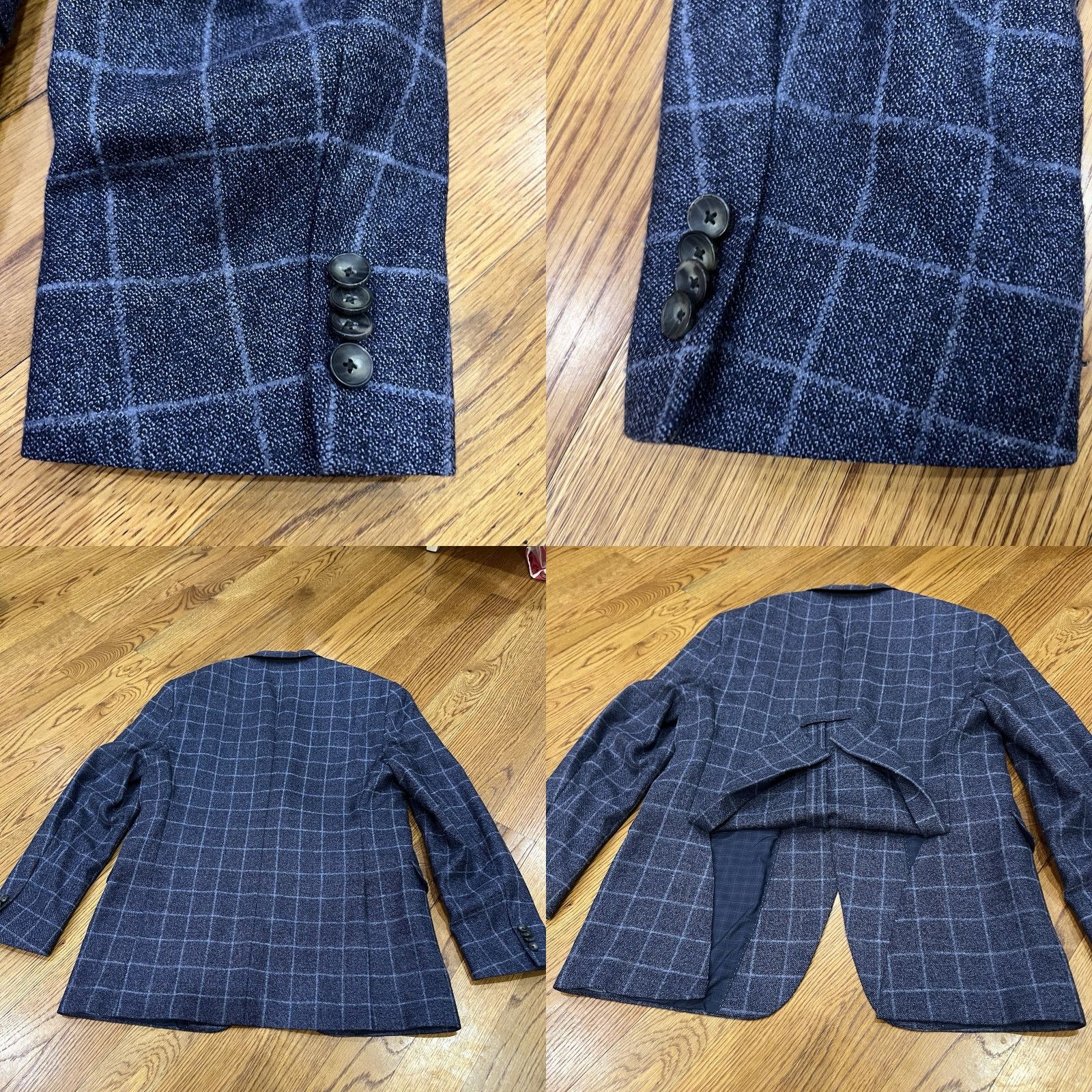Hart Schaffner Marx Hart Schaffner Marx Sport Coat Blue Plaid 2 Button Single-Breasted Mens 44L USA Size US S / EU 44-46 / 1 - 8 Thumbnail