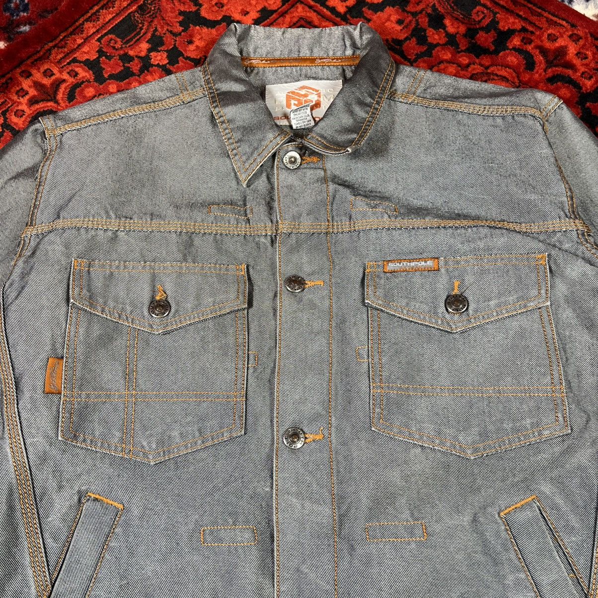 Southpole Vintage 90s Y2K Reflective Chrome South Pole Denim Jacket Size US M / EU 48-50 / 2 - 3 Thumbnail