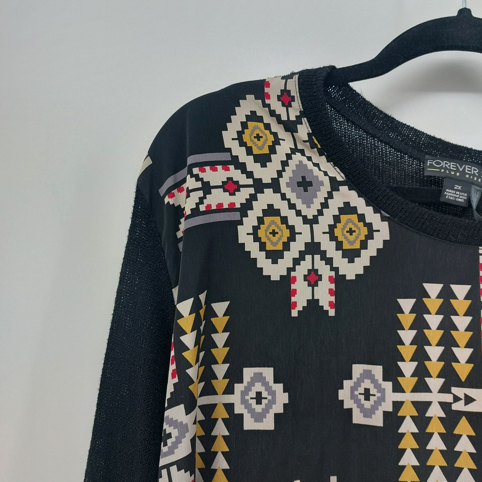 Other Forever 21 Plus Sz 2X Aztec Southwestern Print Light Sweater Size XXL / US 16-18 / IT 52-54 - 8 Thumbnail