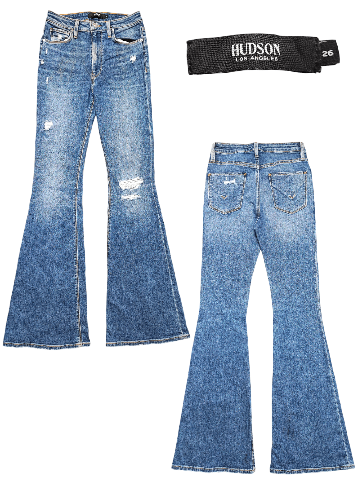 Hudson Hudson Jeans Kick Flare Distressed Denim Size 26" / US 2 / IT 38 - 1 Thumbnail