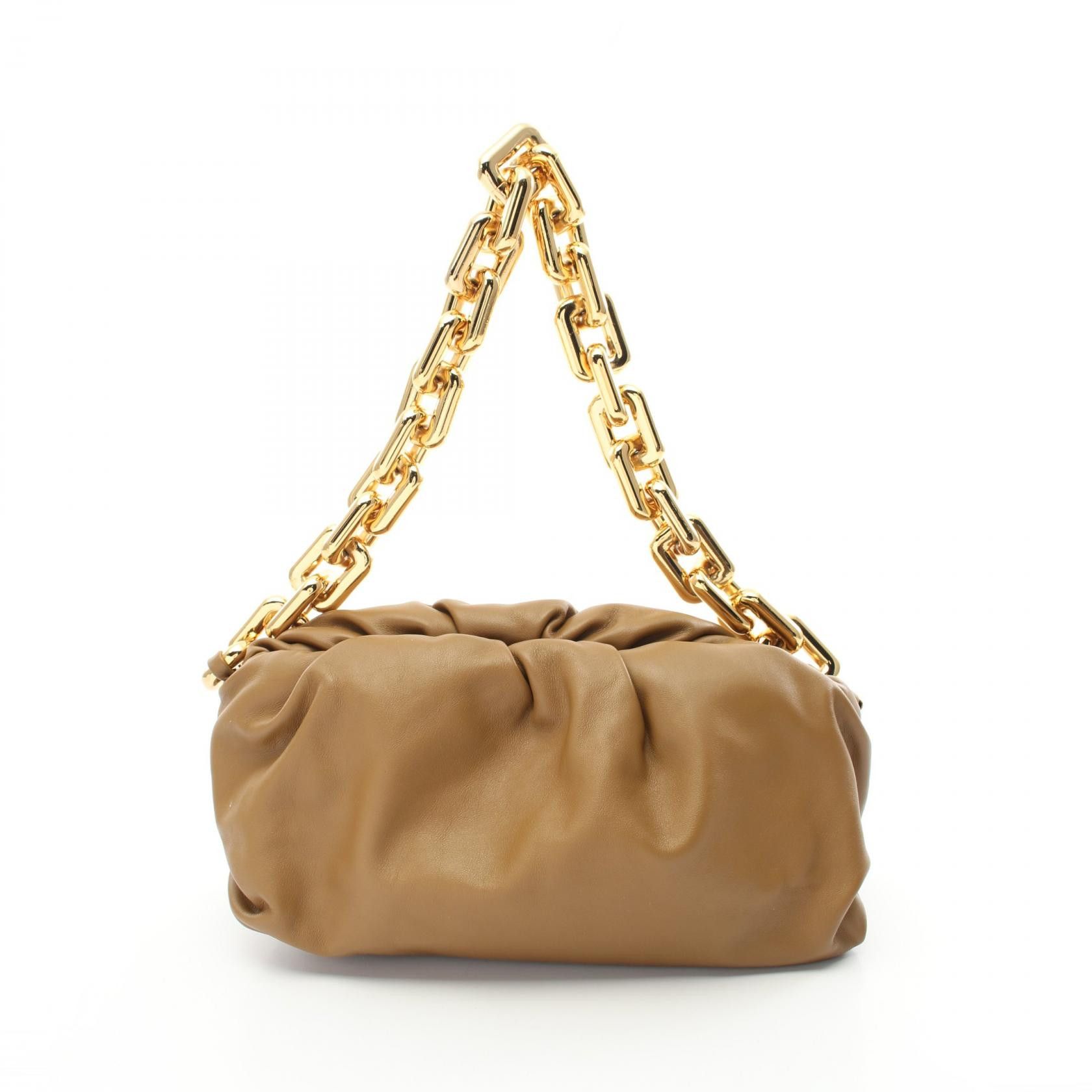 Bottega Veneta Bottega Veneta The Chain Pouch Leather Shoulder Bag Leather Shoulder Bag 620230 in Brown, Women's