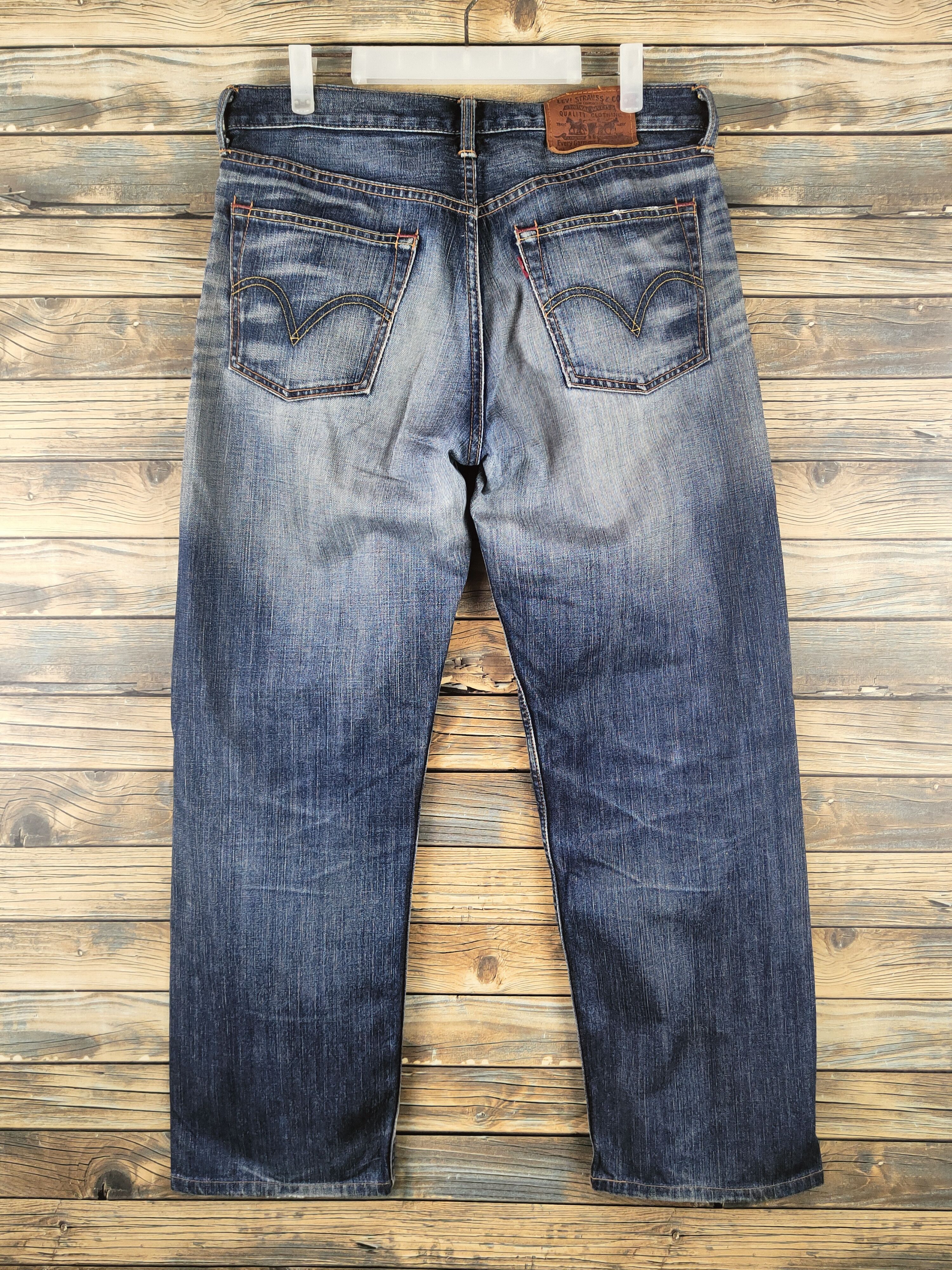 Levi's Levi's Dark Blue Distressed Ripped Jeans #S2850 Size US 33 - 7 Thumbnail
