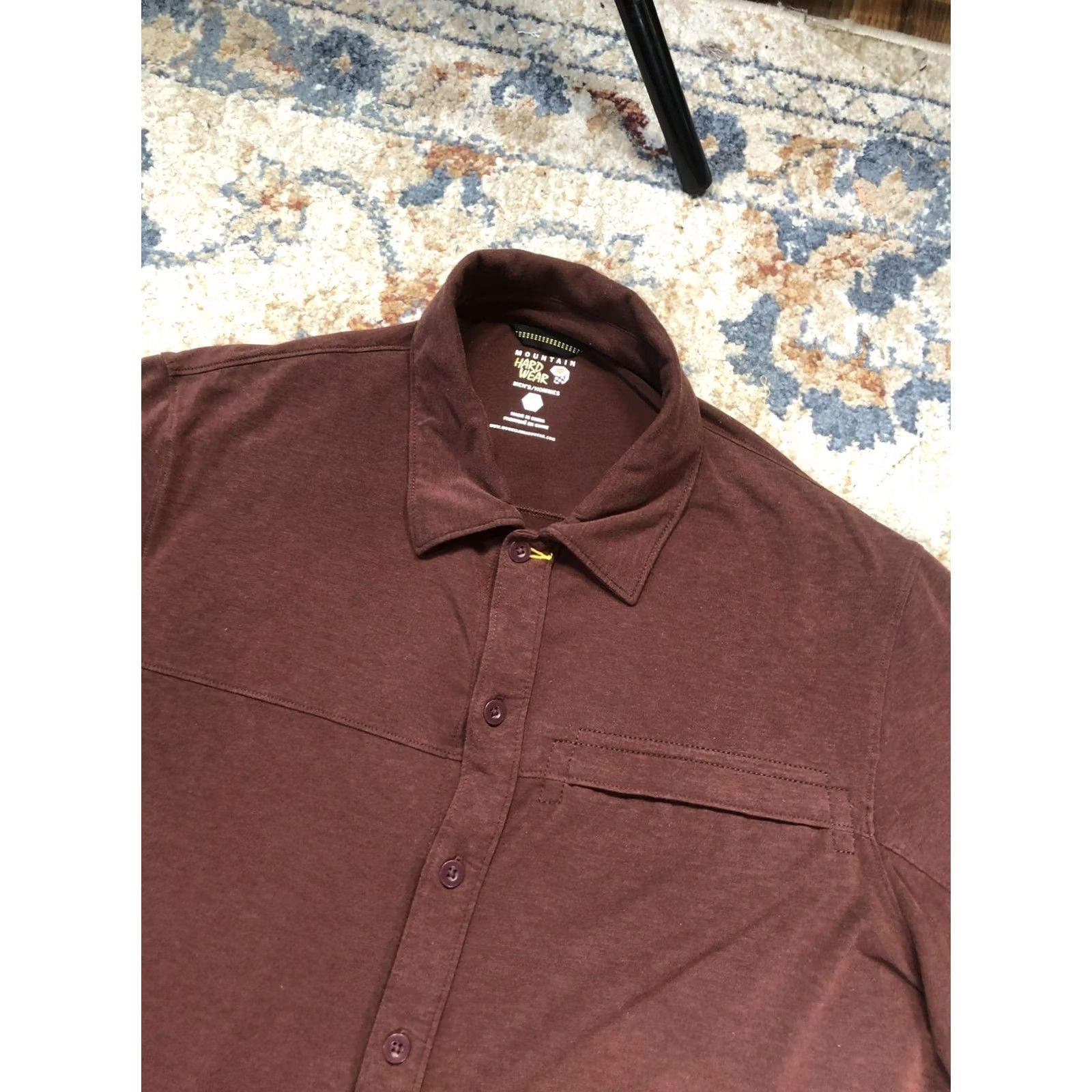 Mountain Hardwear Mountain Hardwear Shirt Mens M Brown Solid Short Sleeve Button Up Casual Size US M / EU 48-50 / 2 - 6 Thumbnail