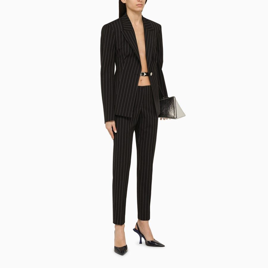 The Attico o1d2blof1024 Pinstripe Regular Trouser in Blue Size 27" / US 4 / IT 40 - 2 Thumbnail