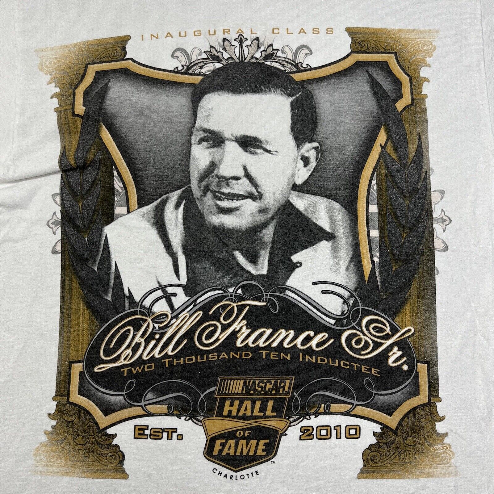 NASCAR NASCAR Bill France Sr. 2010 Hall of Fame White Graphic Tee Size US M / EU 48-50 / 2 - 2 Thumbnail