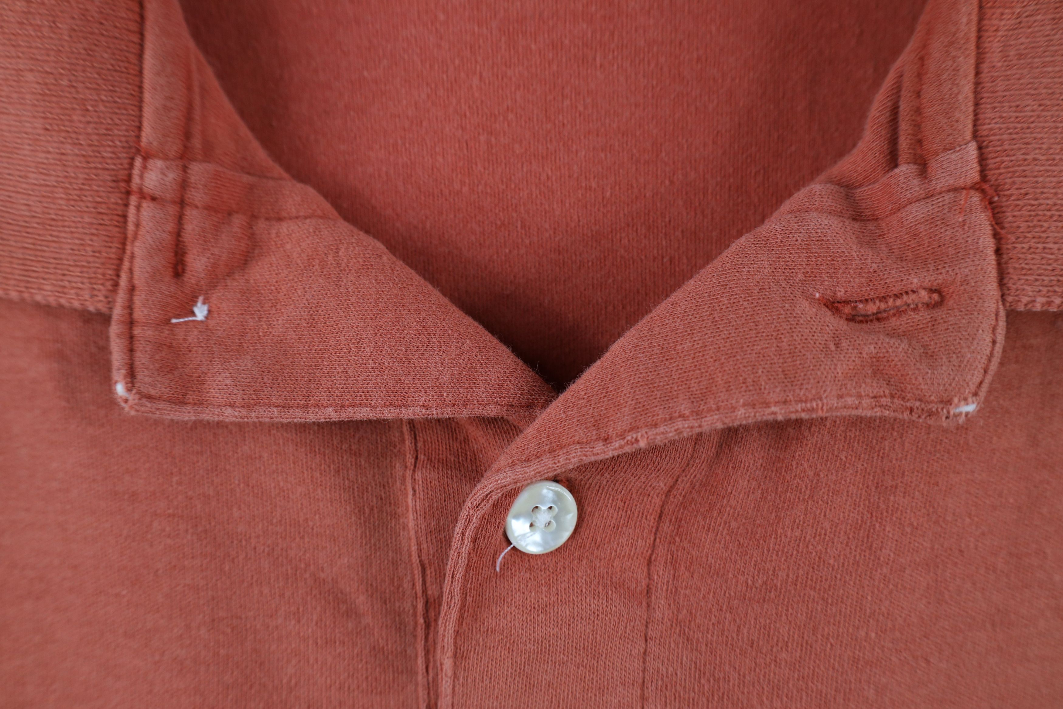 Lands' End × Vintage Vintage 90s Lands End Long Sleeve Rugby Polo Orange USA Size US L / EU 52-54 / 3 - 5 Thumbnail