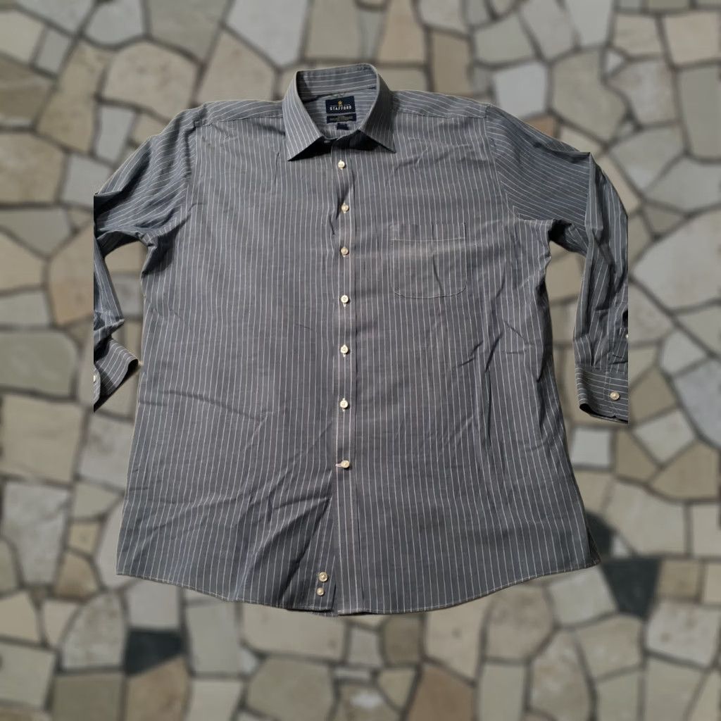 stafford dress shirts men Cream Shirt for XL (46-48) This Stafford Advanced Performance mens dress shirt will keep you dry and confident all day Men's Stafford Dress Shirt