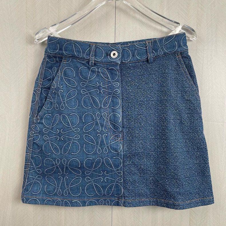 Loewe Loewe size34 The slogan is printed on the denim skirt Size 42" / US 20 - 1 Thumbnail