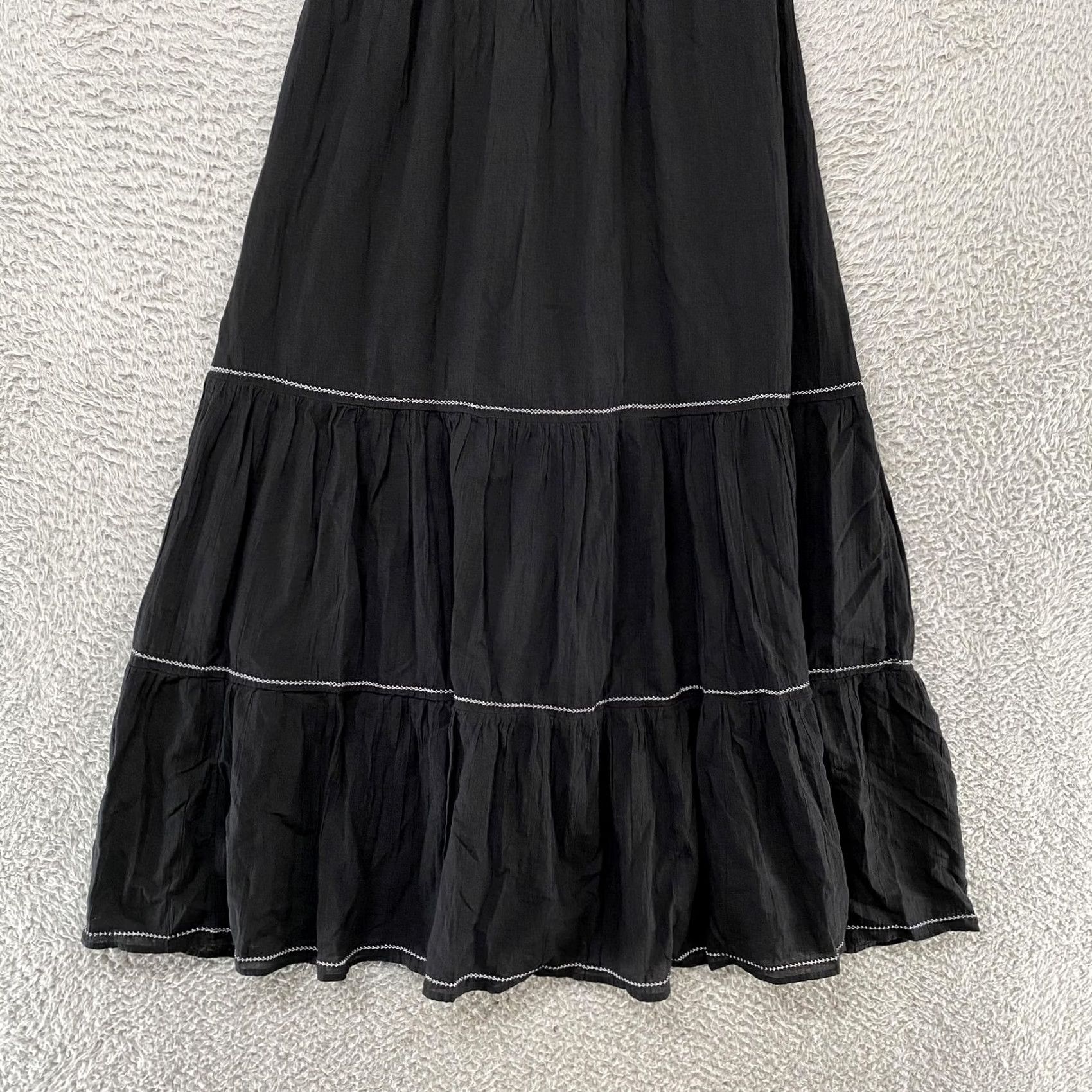 American Eagle Outfitters American Eagle Womens Small Black Smocked Tiered Boho Maxi Sundress Size S / US 4 / IT 40 - 2 Thumbnail