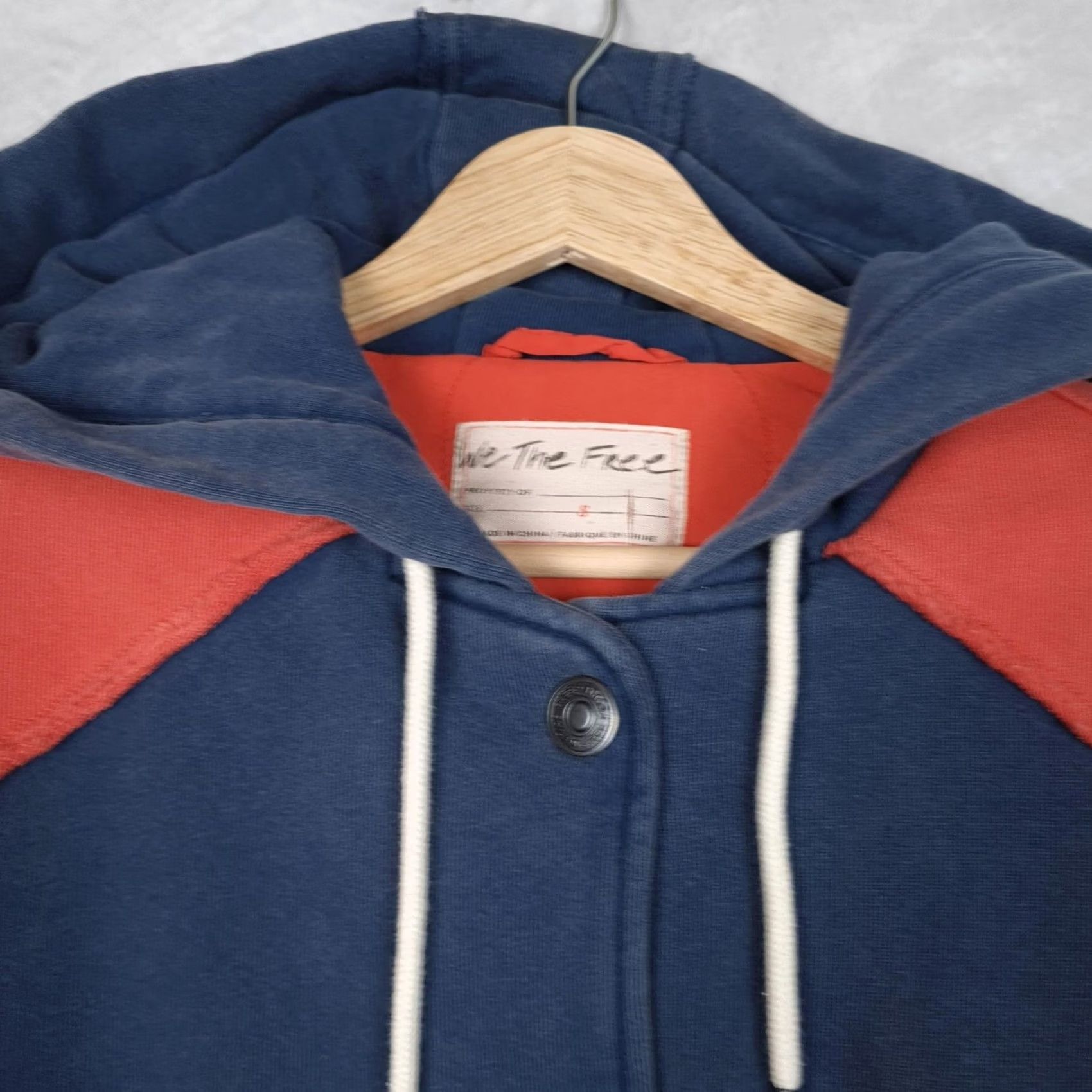 Vintage We The Free Jacket Womens Small Blue Hooded Quilted Varsity Stripe Oversized Size S / US 4 / IT 40 - 3 Thumbnail