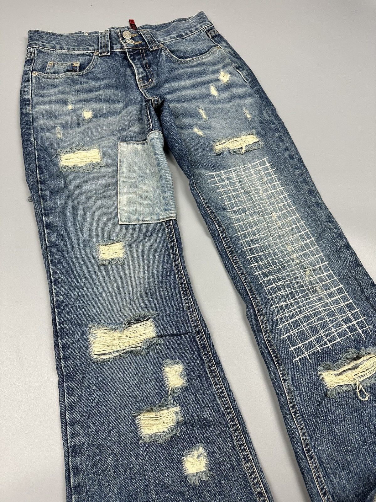 If Six Was Nine Distressed Dixie Asakura Co Ltd Flared Jeans Size US 28 / EU 44 - 6 Thumbnail