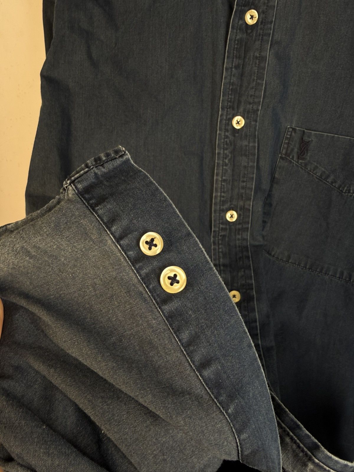 Yves Saint Laurent 90s YSL Denim Shirt Jeans Dress Overshirt Button Up Collar Size US M / EU 48-50 / 2 - 8 Thumbnail