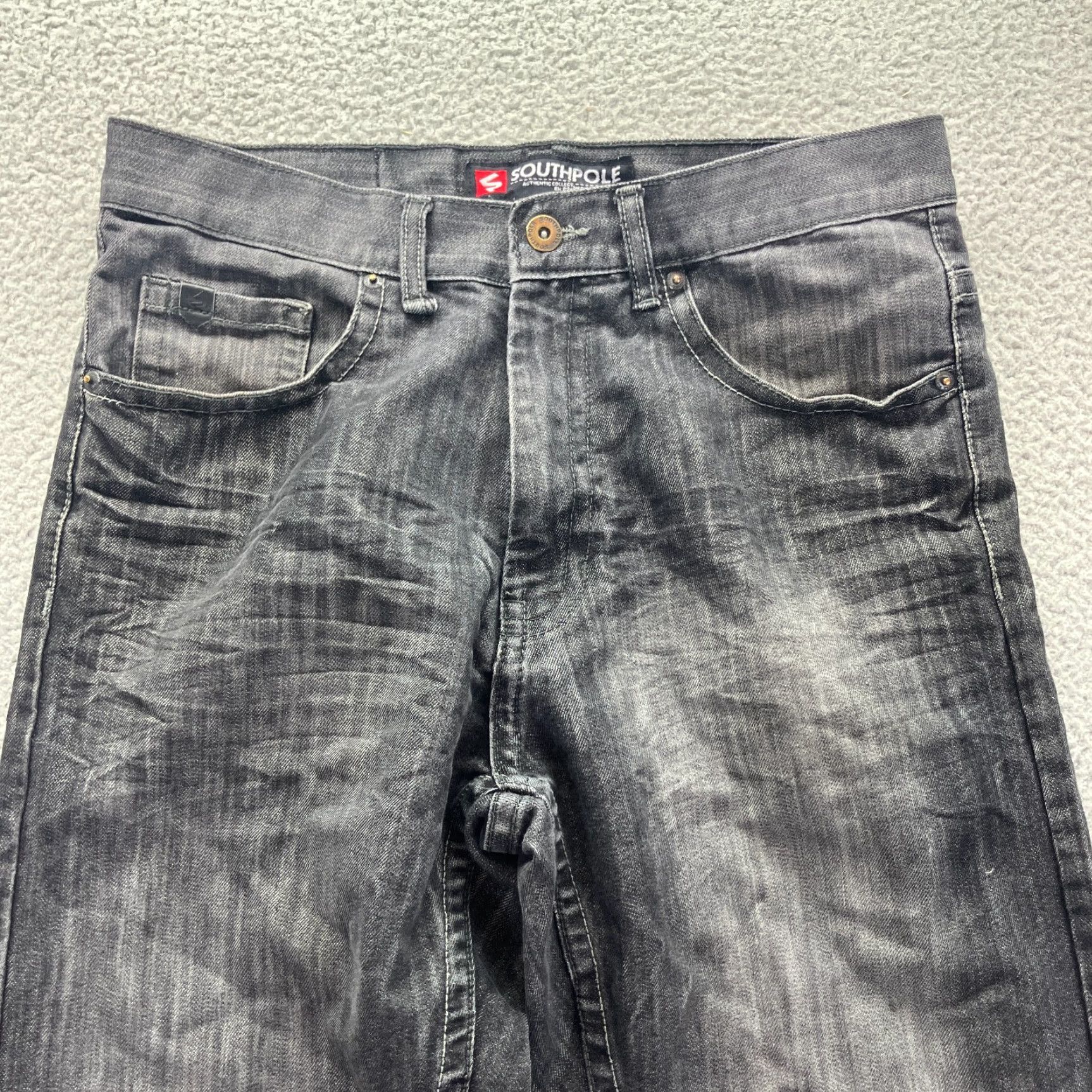 Southpole VINTAGE SouthPole Jeans Mens 32x30 Black Relaxed Straight Leg Skater Y2K Faded Size US 36 / EU 52 - 4 Thumbnail
