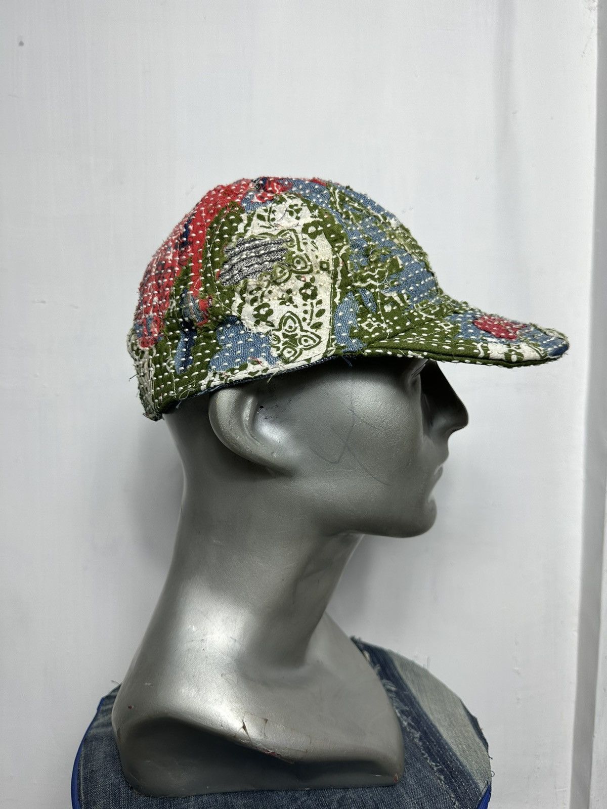 Handmade Custom Made Distressed Paisley Patchwork Boro hats Size ONE SIZE - 5 Thumbnail