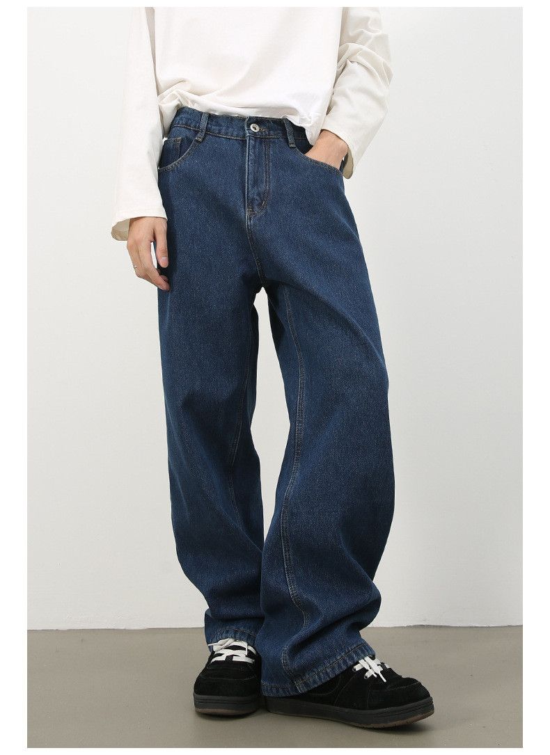 Japanese Brand × Jean Vintage elastic waist American loose wide leg straight jeans Size US 32 / EU 48 - 5 Thumbnail