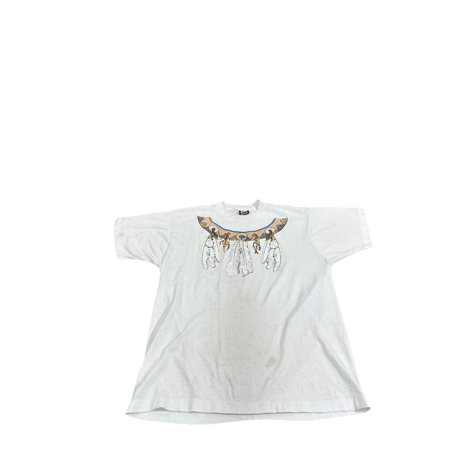 Fruit Of The Loom Vintage Navajo Neck Charm Necklace T-Shirt First Nation Nati Size US L / EU 52-54 / 3 - 1 Thumbnail