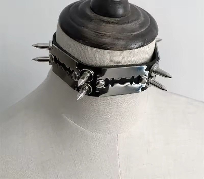 Leather × Metallica PU Leather Spiked Choker Adjustable Necklace Size ONE SIZE - 2 Thumbnail