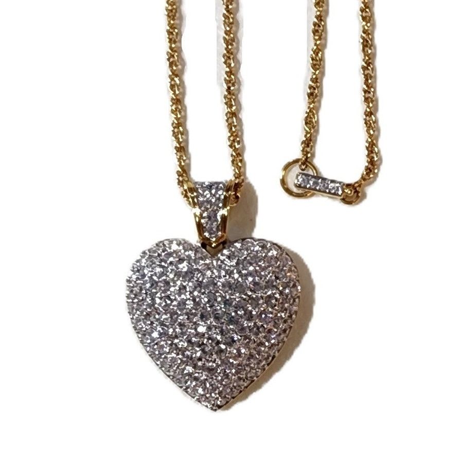 Swarovski Swarovski Crystal Puffy Pave Heart Rope Necklace Retired Size ONE SIZE - 3 Thumbnail