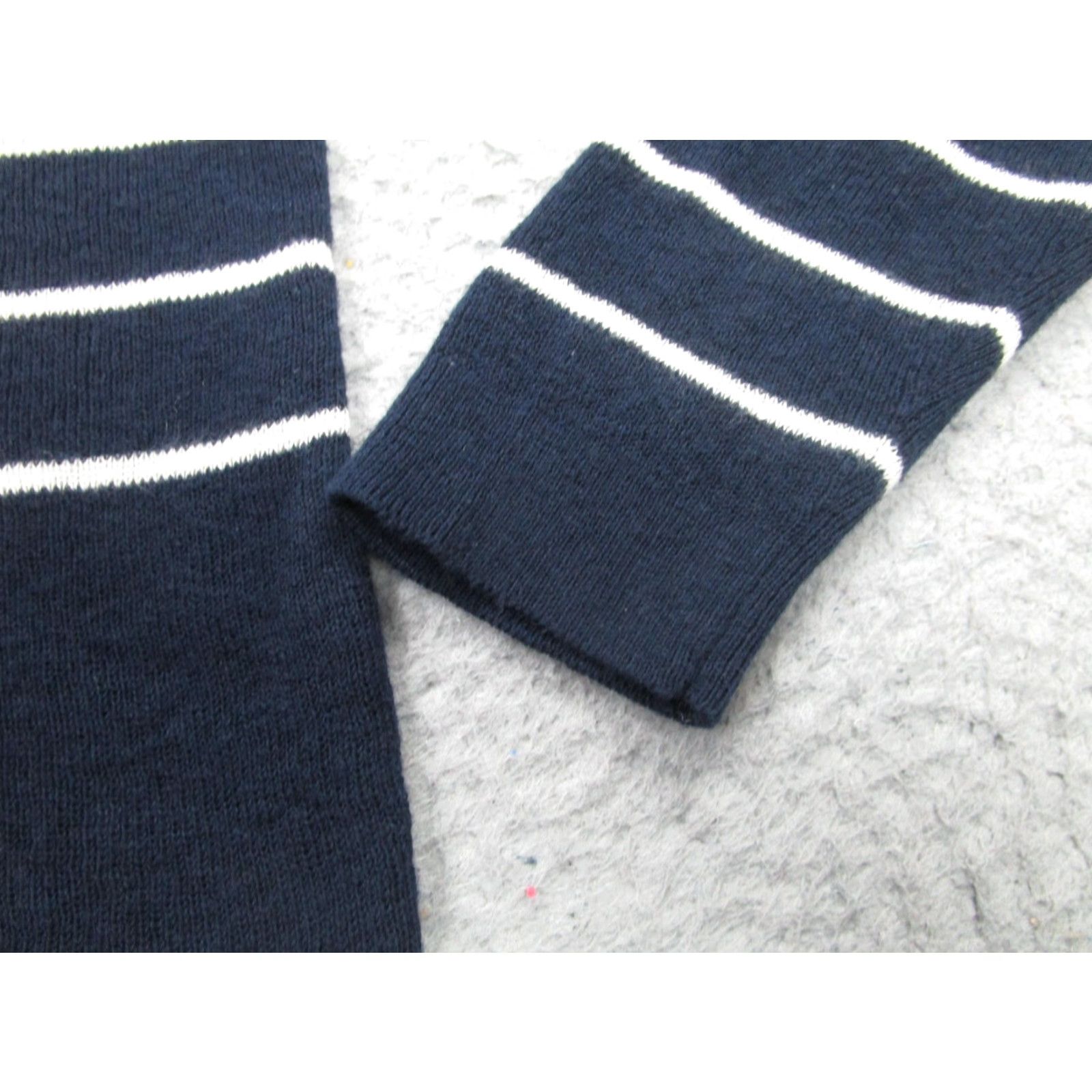 Nili Lotan VINTAGE Nili Lotan Target Sweater Women XL Navy Striped Knit Pullover Cotton Cashmere Wool Womens Size XL / US 12-14 / IT 48-50 - 5 Thumbnail