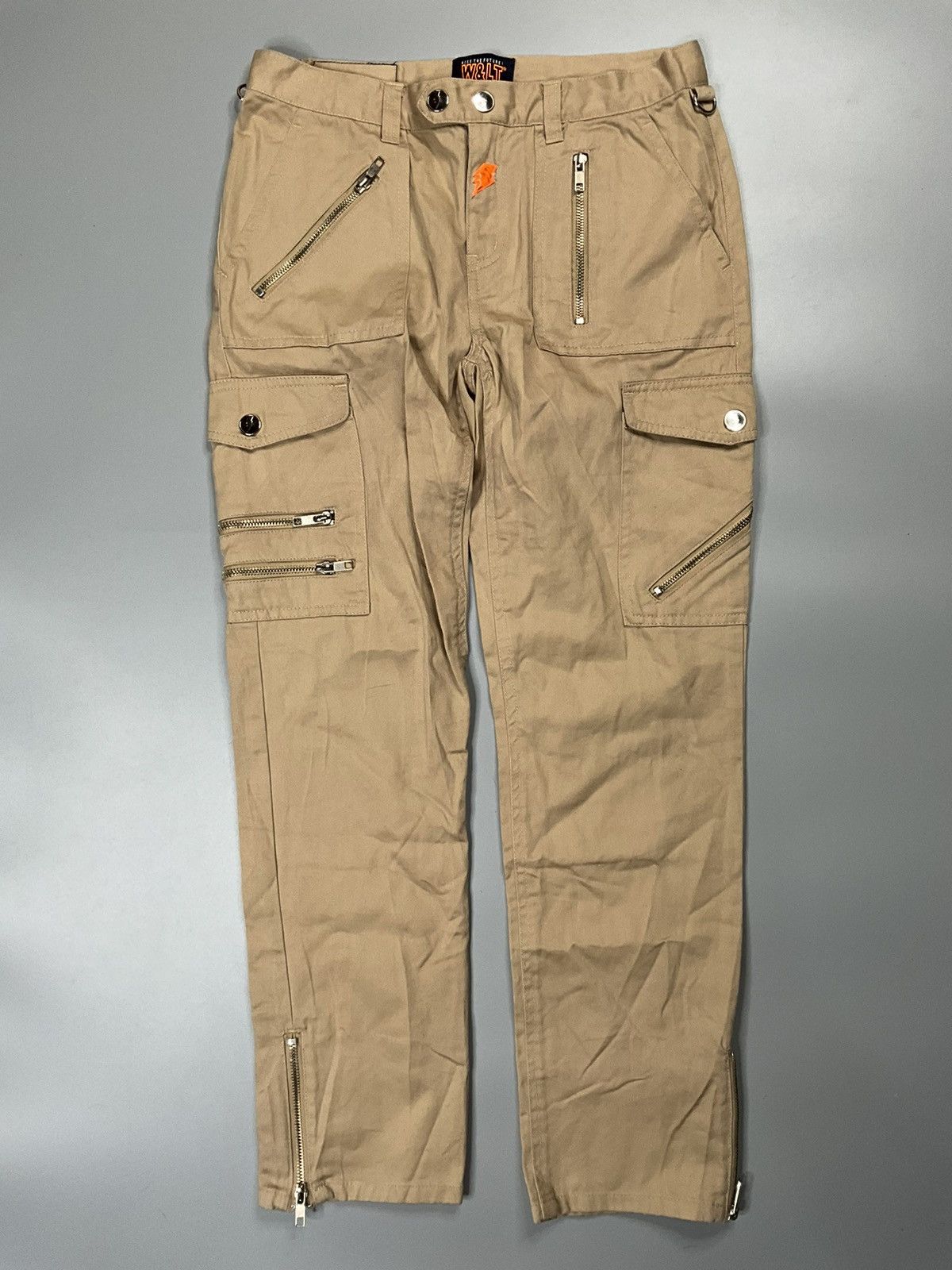 image of W Lt x W Lt Walter Van Beirendonck W & Lt Multi Zip Cargo Pants in Khaki, Men's (Size 28)