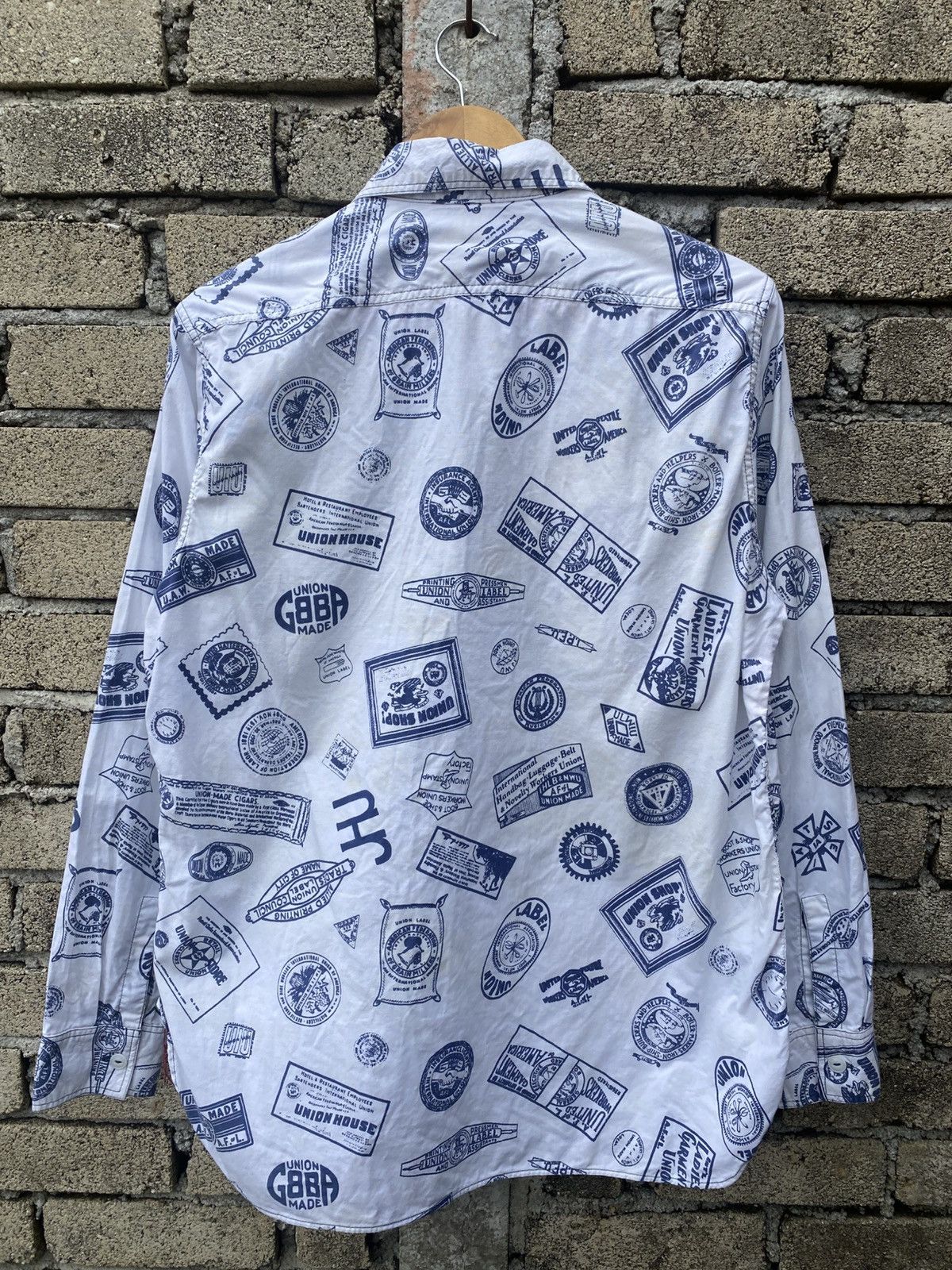 Sugar Cane Sugar Cane Long Sleeve Shirt – Allover Union Label Print Size US L / EU 52-54 / 3 - 4 Thumbnail