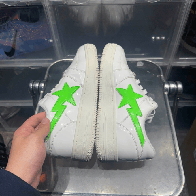 Bape ABATHINGAPE low-top board shoes men's white and green Size US 11.5 / EU 44-45 - 6 Thumbnail