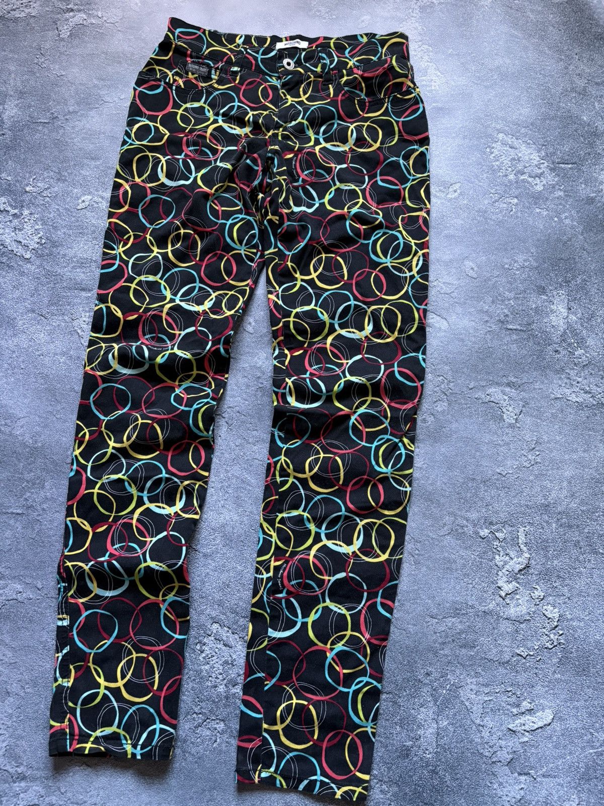 Moschino Crazy Vintage Moschino Jeans Donna Geometric Printed Pants Size 28" / US 6 / IT 42 - 4 Thumbnail