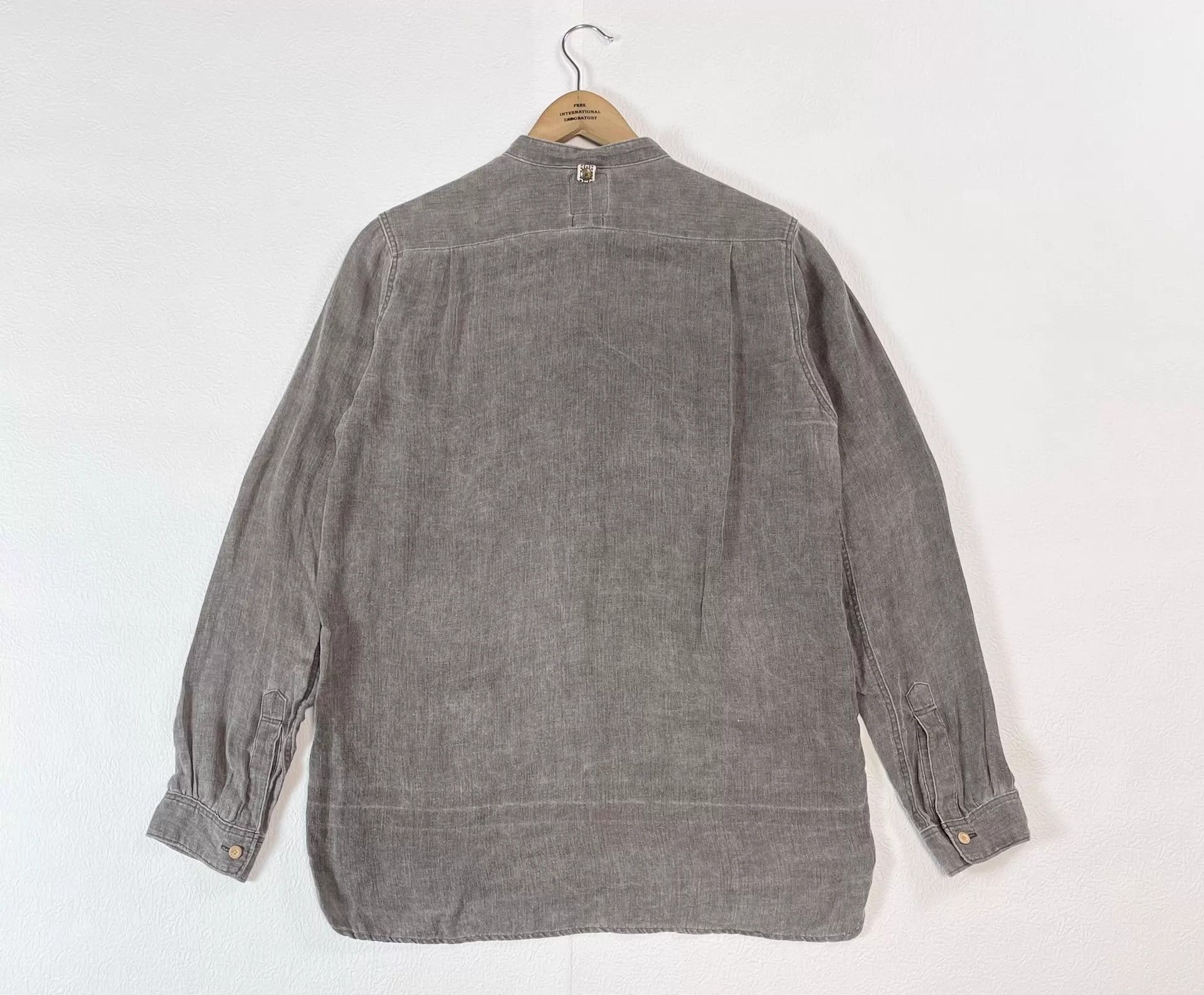 Visvim VISVIM LONG RIDER SHIRT L/S Mud Dyed Collarless Size US M / EU 48-50 / 2 - 2 Thumbnail