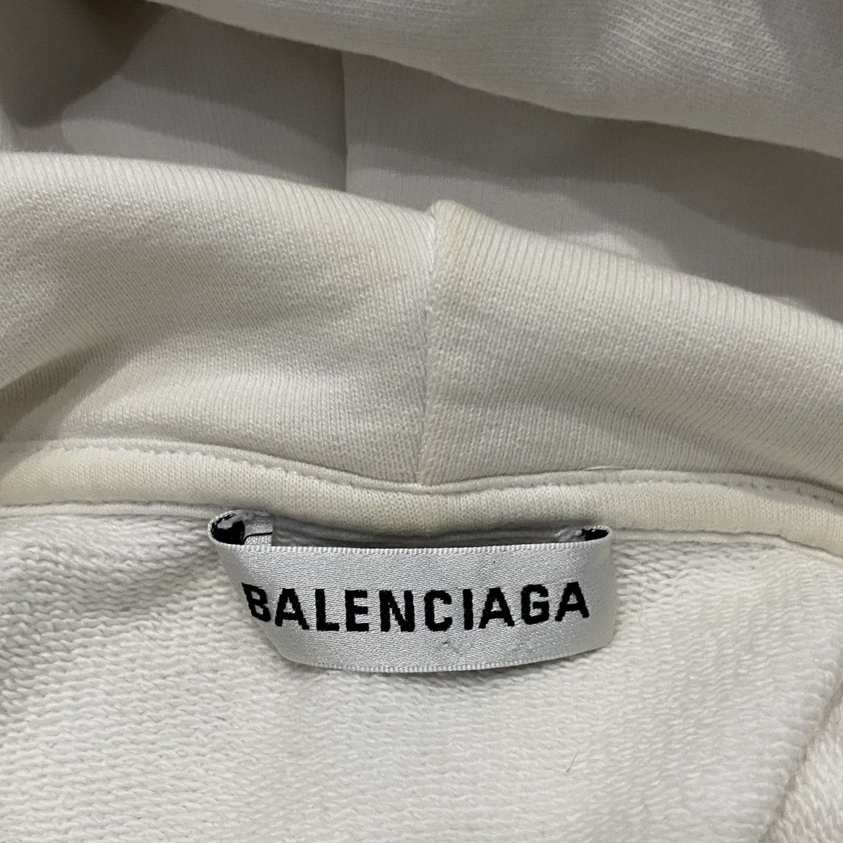 Balenciaga Balenciaga Back Logo Print White Hoodie Size US L / EU 52-54 / 3 - 6 Thumbnail