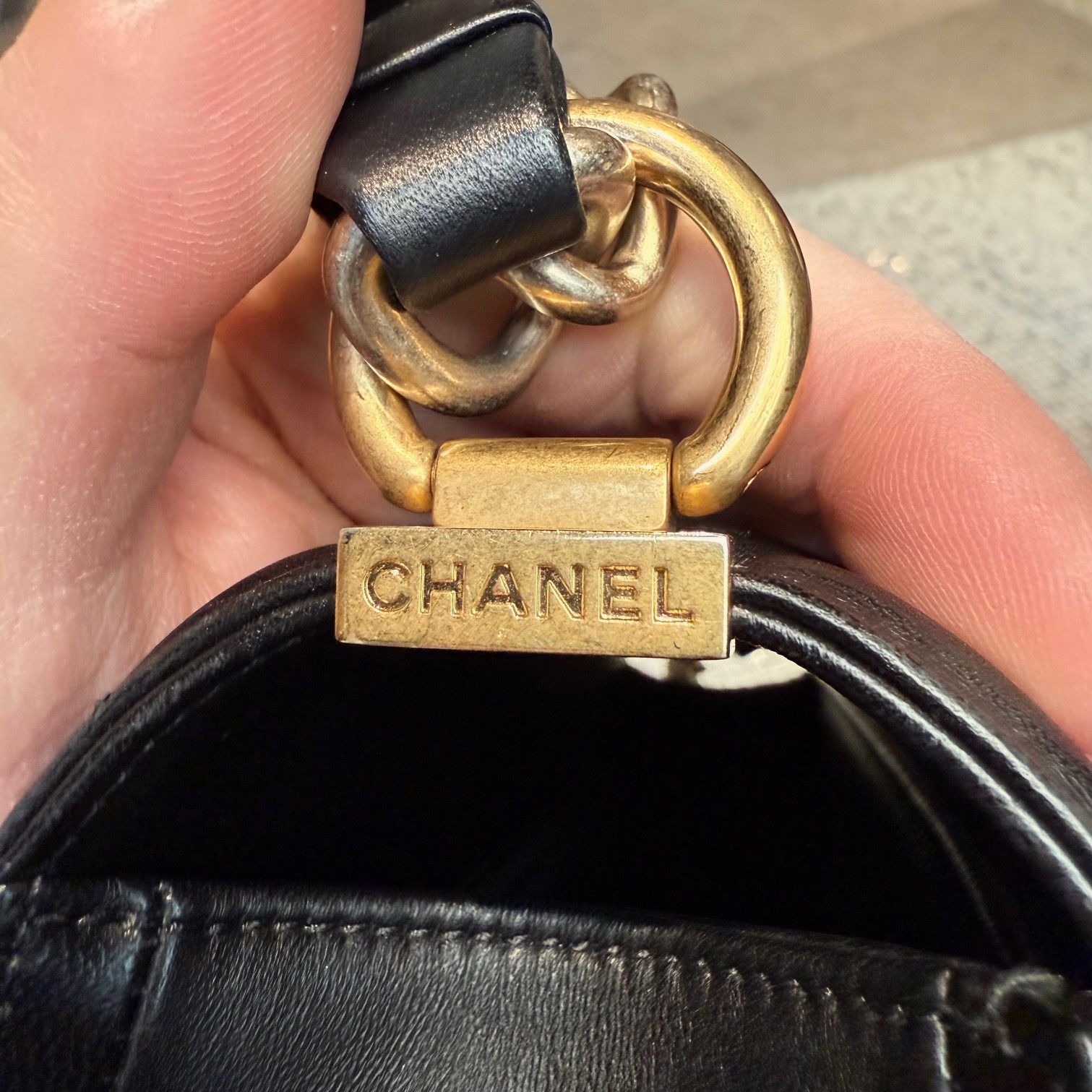 Chanel Chanel Black Lambskin GHW Large Boy Bag Size ONE SIZE - 19 Thumbnail
